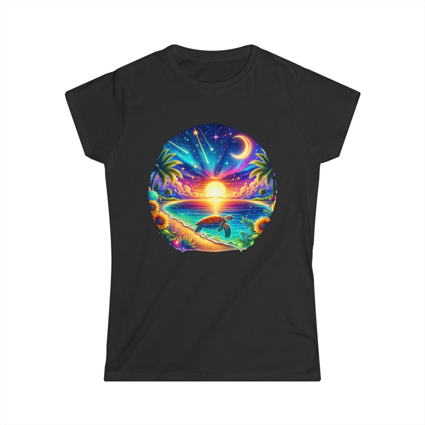Sunset Paradise Women's Tee, Tropical Shirt, Beach Vibe Top, Summer Apparel, Vacation Wear, Gift for Her