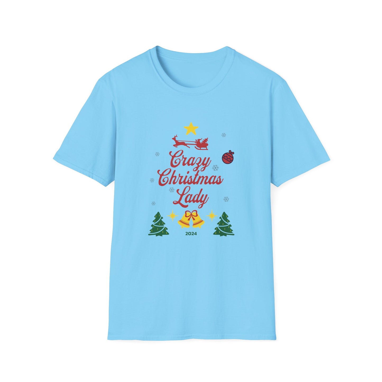 Crazy Christmas LadyUnisex Softstyle T-Shirt