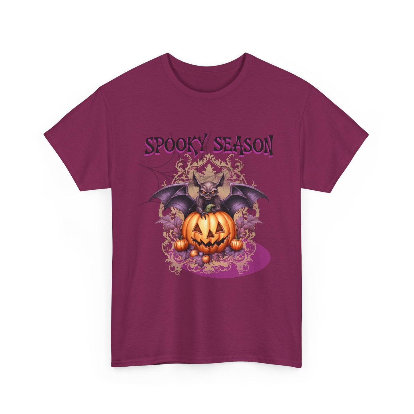 Spooky Season Halloween Bat Tee, Unisex Cotton T-Shirt, Fun Halloween Apparel, Pumpkin Graphic Shirt, Costume Party Wear, Seasonal Gift