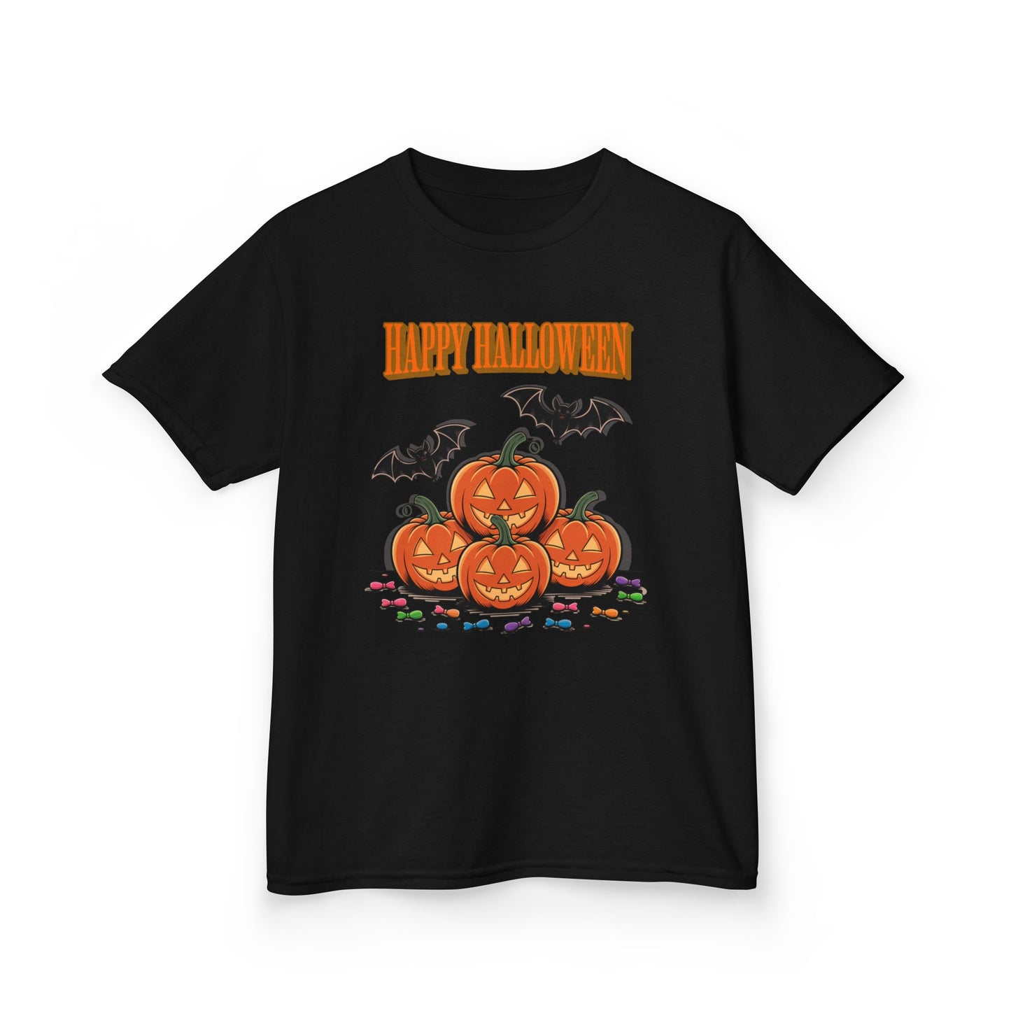 Halloween Kids Tee - Fun Pumpkin and Bat Design, Perfect for Halloween Parties, Fall Celebrations, Cute Casual Wear, Gifts for Kids, [...]