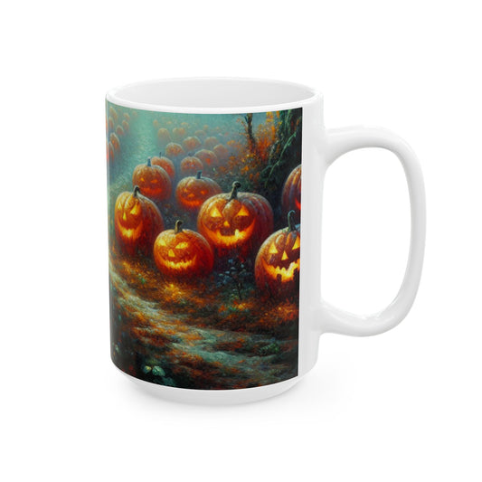 Halloween Pumpkin Ceramic Mug - Spooky Coffee Cup, Autumn Decor, Gift for Pumpkin Lovers, Halloween Party, Cozy Vibes