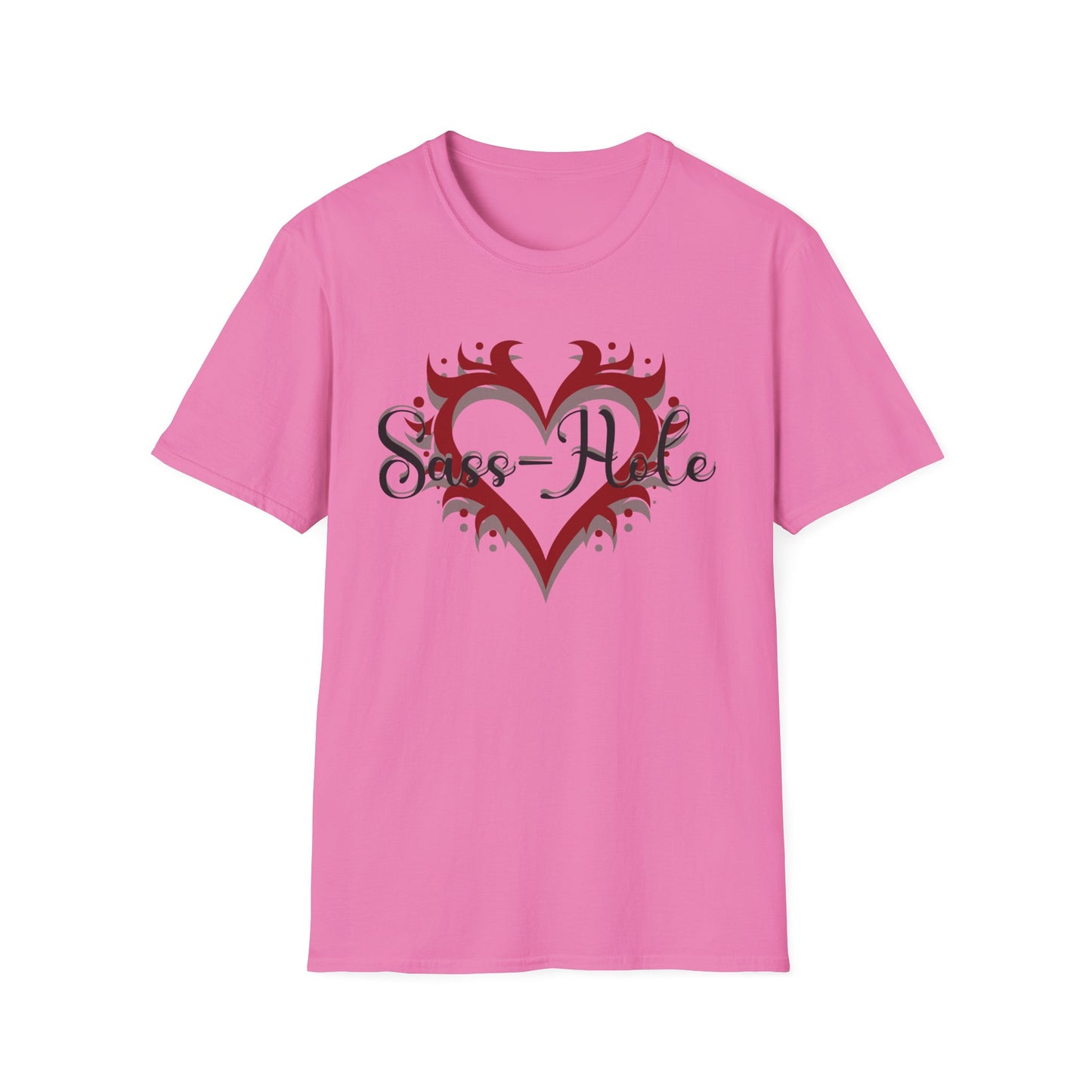 Sass-Hole T-Shirt with Heart Design, Casual Tee, Graphic Shirt, Sassy Girl Day, Everyday Wear