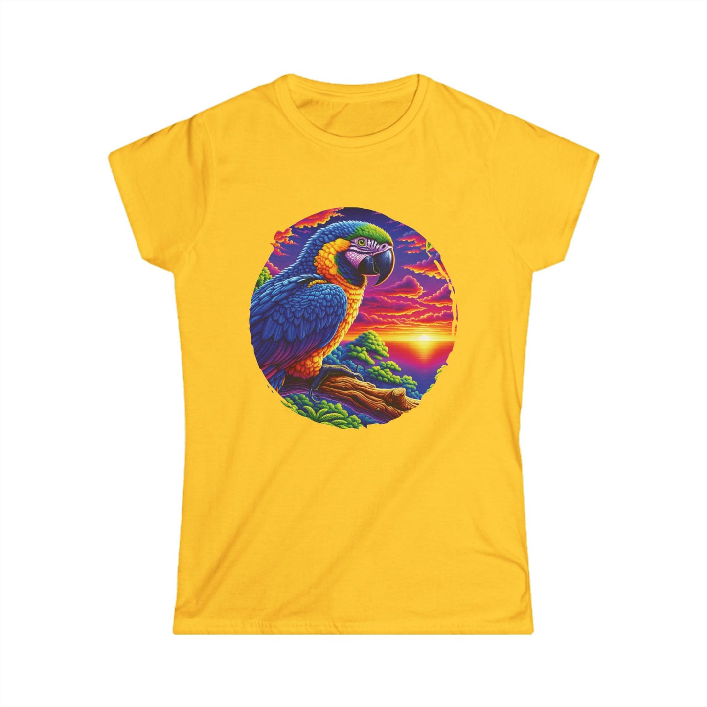 Colorful Parrot Women's Tee, Tropical Shirt, Bird Lover's Fashion