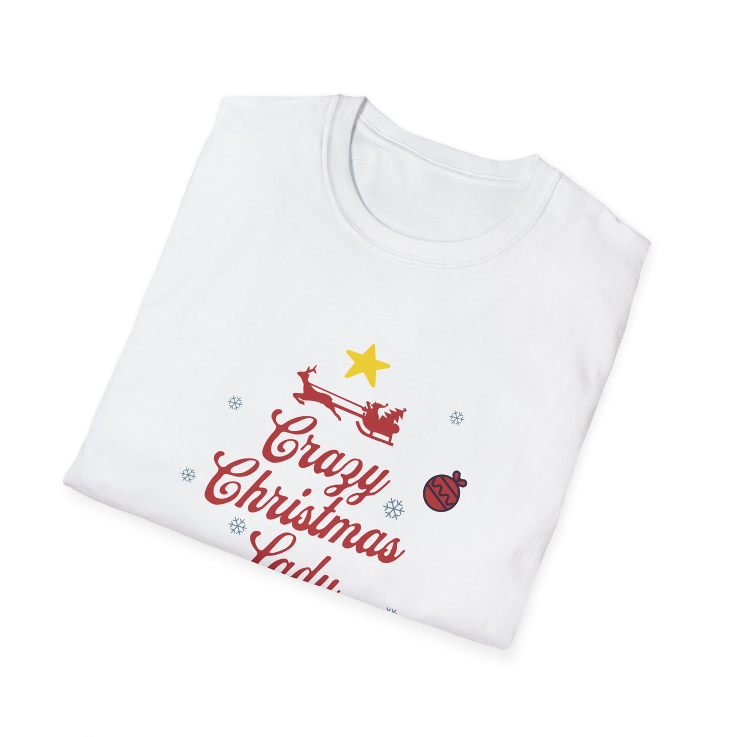 Crazy Christmas LadyUnisex Softstyle T-Shirt