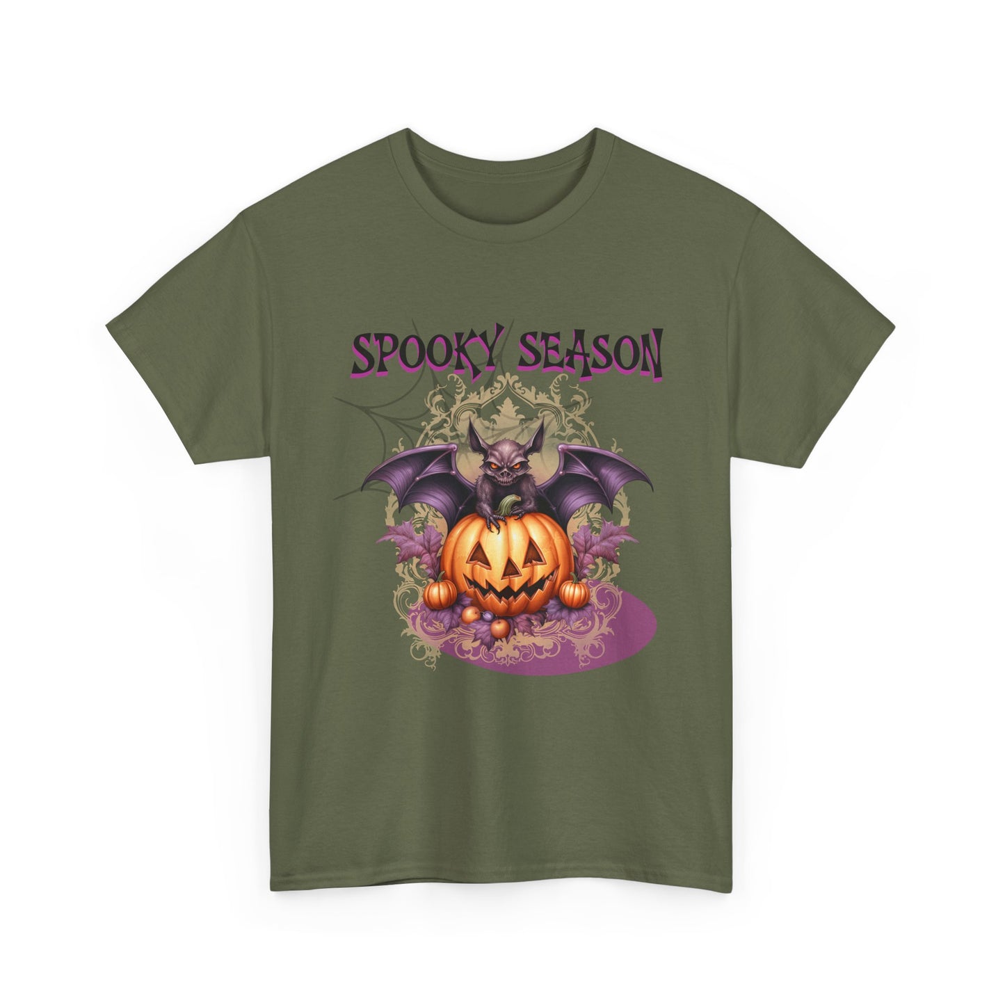 Spooky Season Halloween Bat Tee, Unisex Cotton T-Shirt, Fun Halloween Apparel, Pumpkin Graphic Shirt, Costume Party Wear, Seasonal Gift