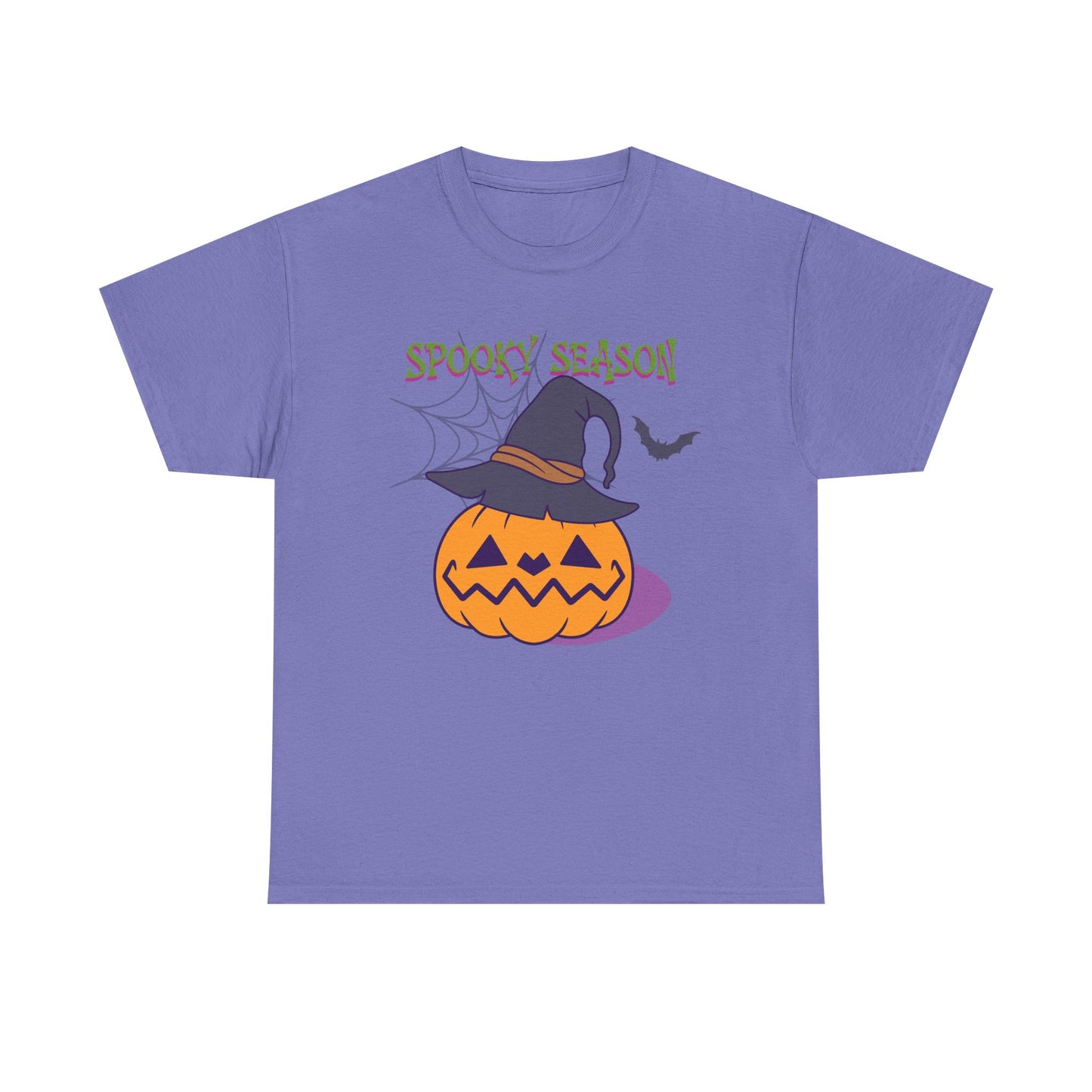 Jack-o-Lantern Heavy Cotton Tee for Halloween, Spooky Season Shirt, Pumpkin Tee, Fall Fashion, Halloween Party Apparel