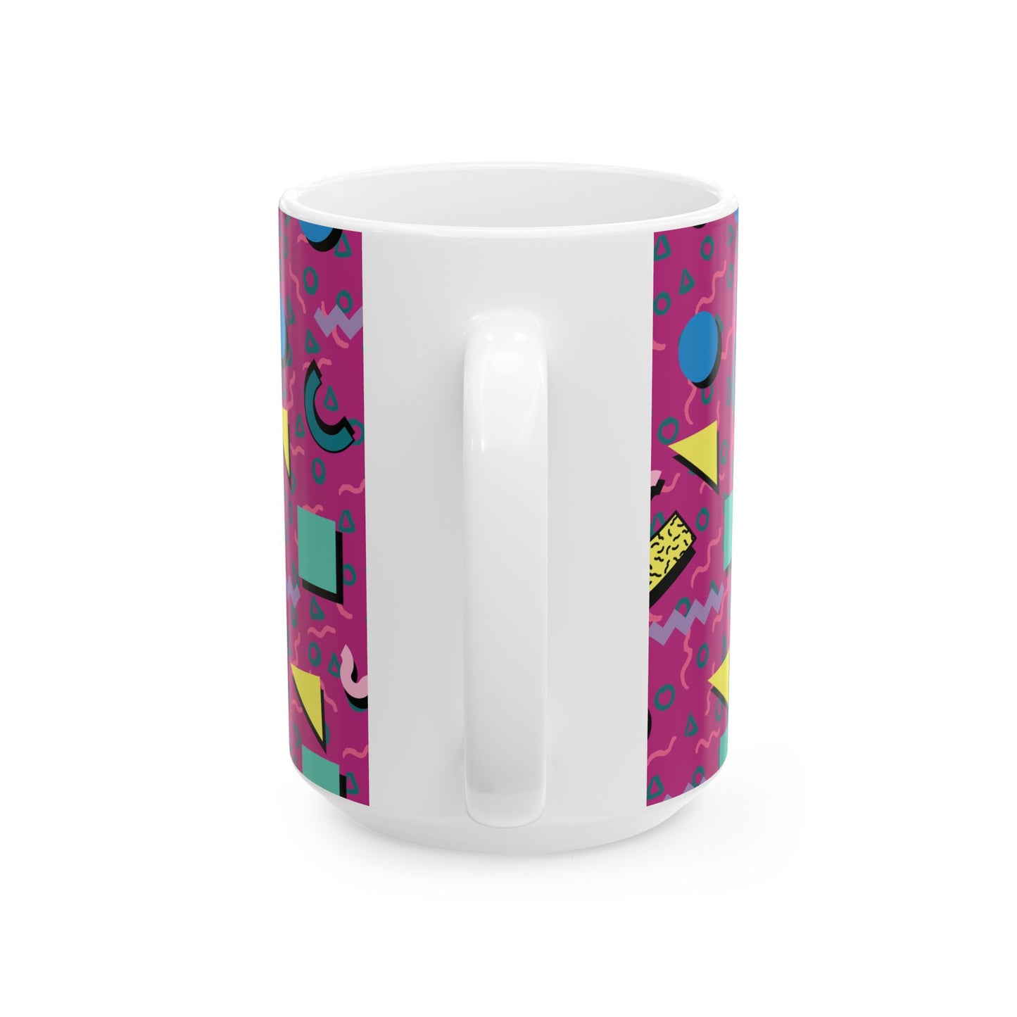 Colorful Retro Geometric Ceramic Mug | Fun Coffee Cup, Unique Gift, Home Decor, Retro Vibe, 80s Style, Coffee Lover's Mug