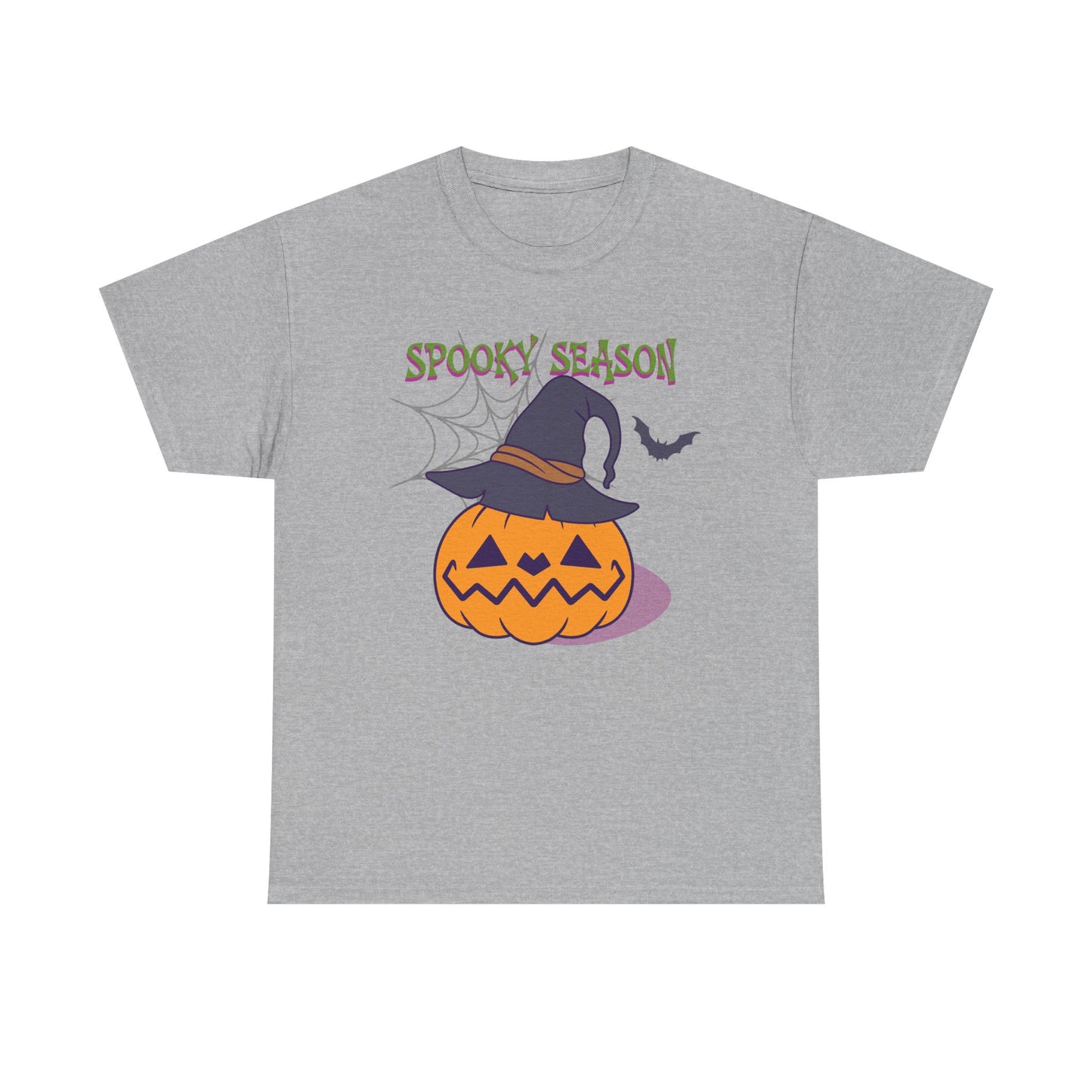 Jack-o-Lantern Heavy Cotton Tee for Halloween, Spooky Season Shirt, Pumpkin Tee, Fall Fashion, Halloween Party Apparel