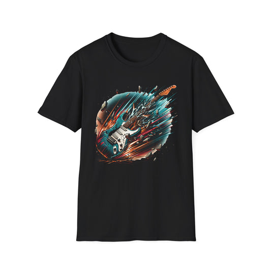 Explosive Guitar Graphic T-Shirt | Unisex Tee for Musicians, Gift for Music Lovers, Casual Wear, Concert Outfit