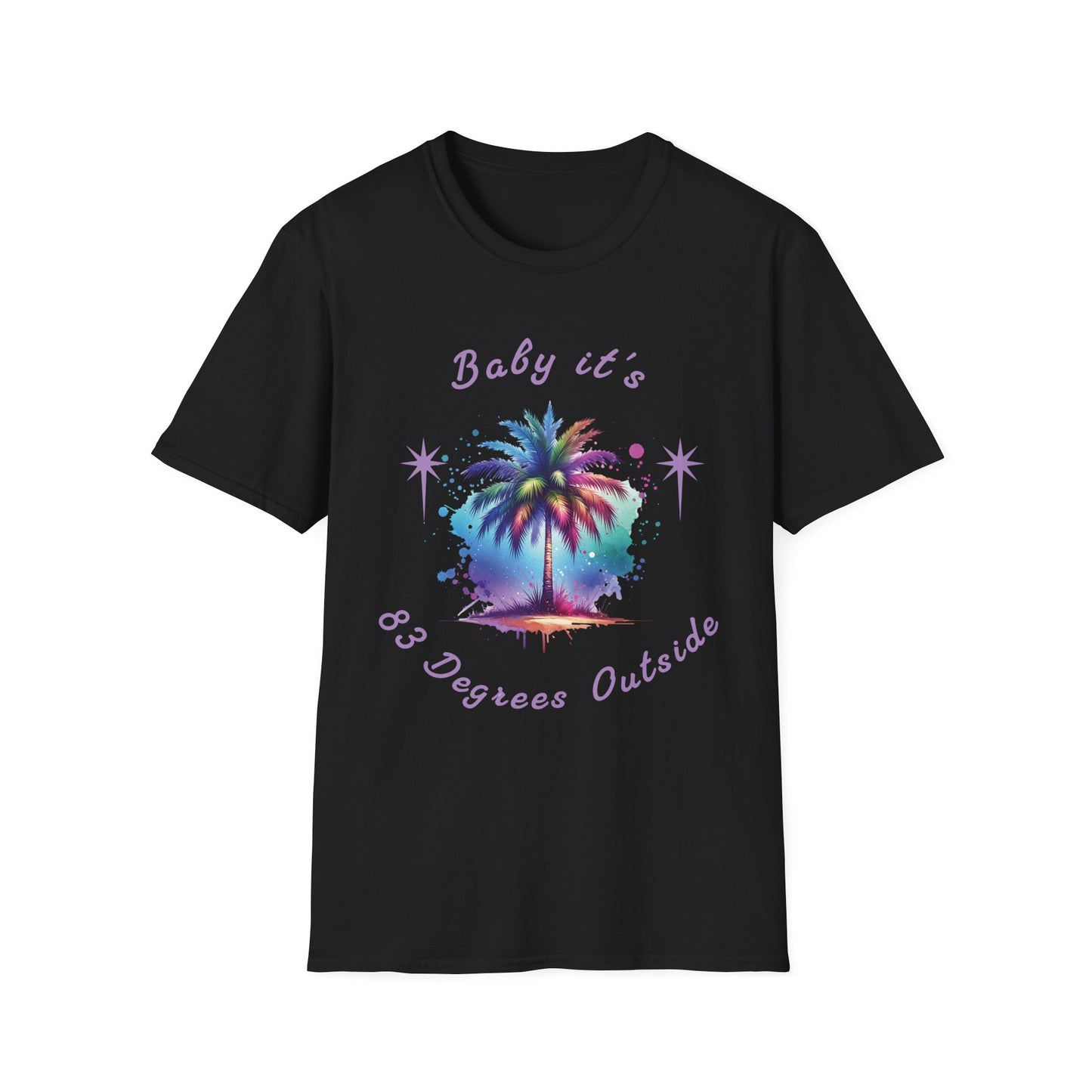 Christmas Relaxed Vibe Palm Tree T-Shirt - "Baby It's 83 Degrees Outside"