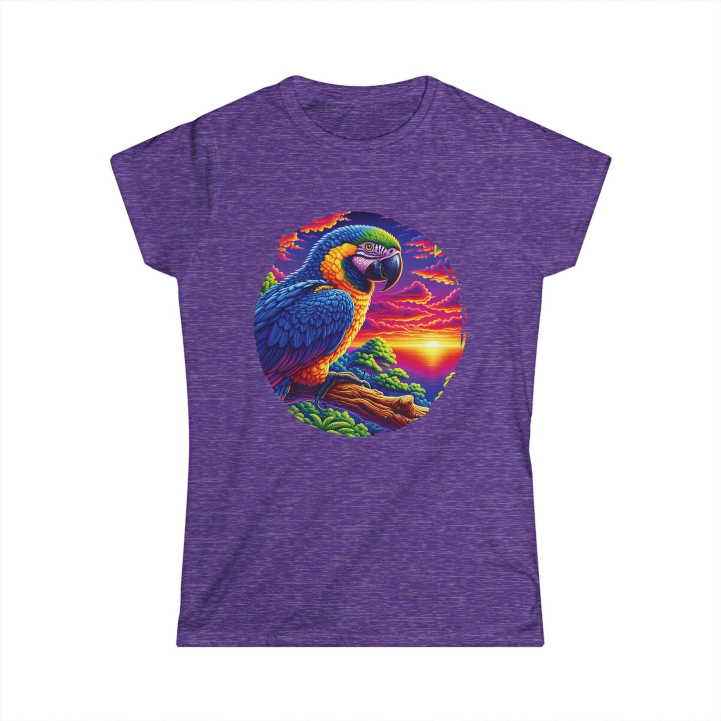 Colorful Parrot Women's Tee, Tropical Shirt, Bird Lover's Fashion