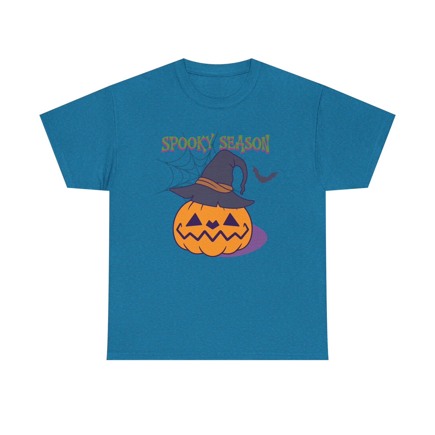 Jack-o-Lantern Heavy Cotton Tee for Halloween, Spooky Season Shirt, Pumpkin Tee, Fall Fashion, Halloween Party Apparel