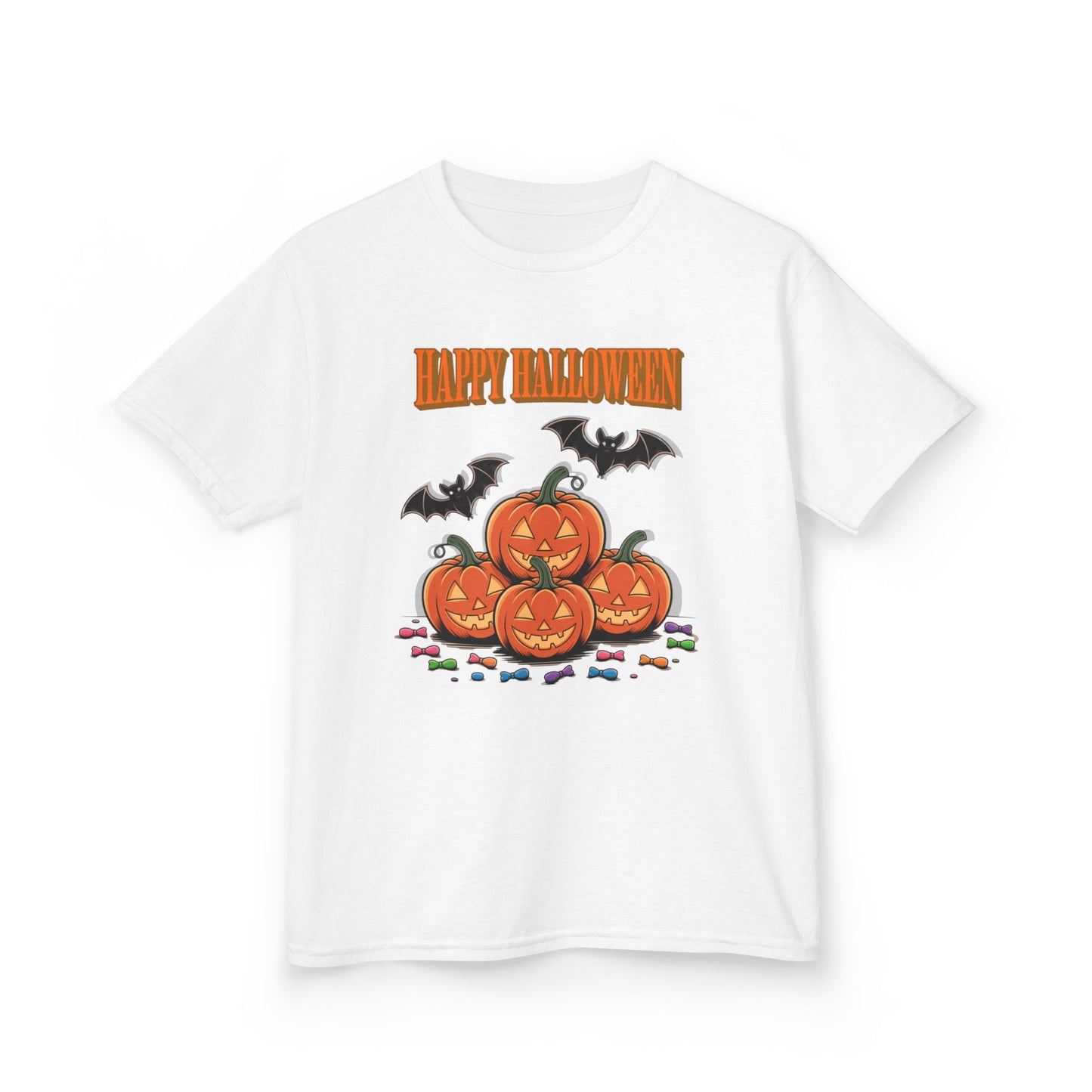 Halloween Kids Tee - Fun Pumpkin and Bat Design, Perfect for Halloween Parties, Fall Celebrations, Cute Casual Wear, Gifts for Kids, [...]