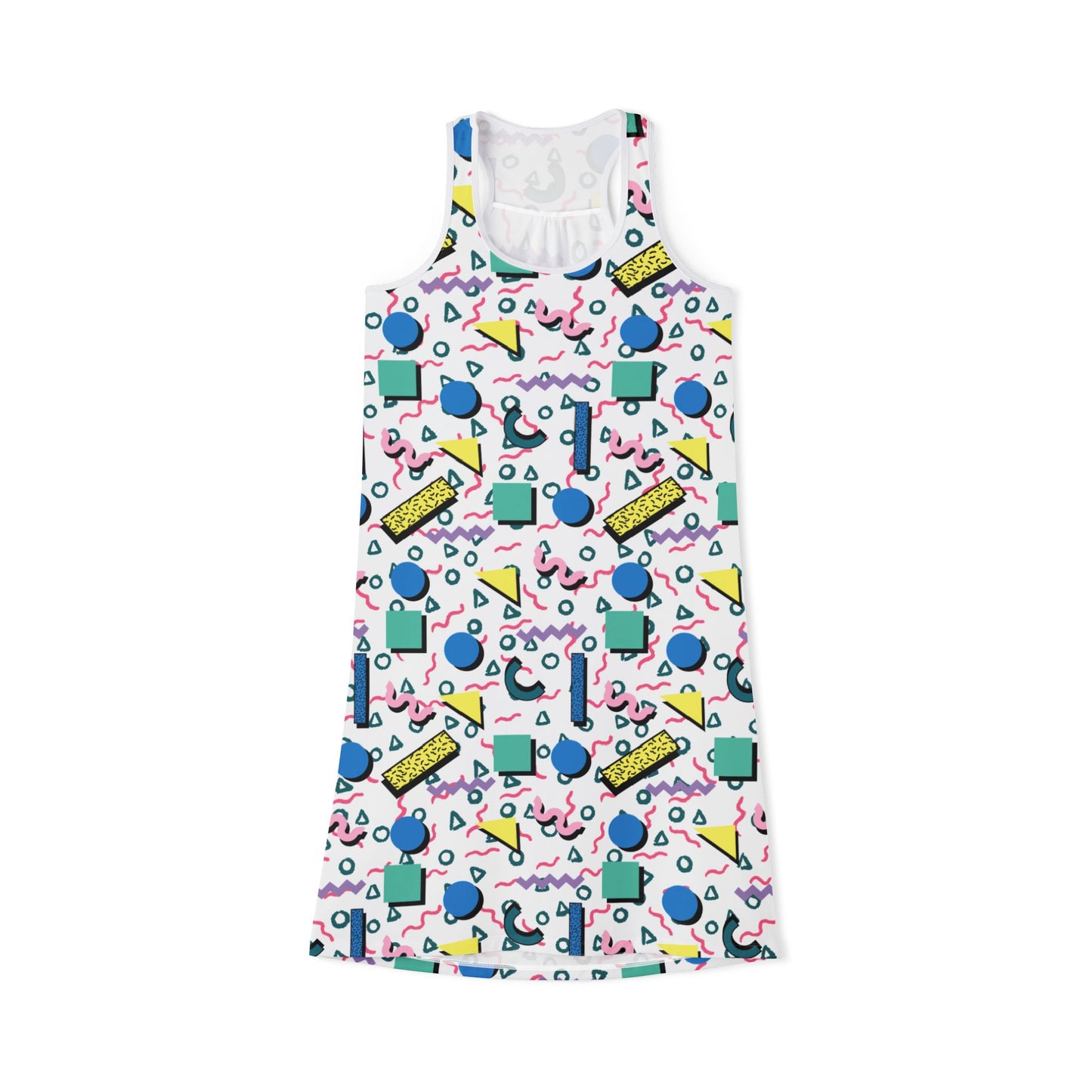 Colorful Women's Racerback Dress - Fun Patterns for Summer, Vacation, Casual Wear, Beach Day, Festivals
