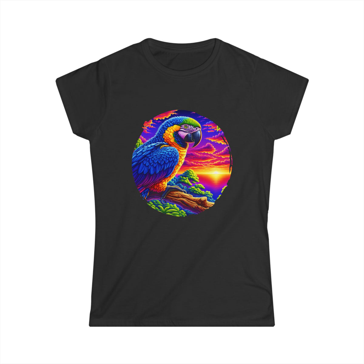 Colorful Parrot Women's Tee, Tropical Shirt, Bird Lover's Fashion