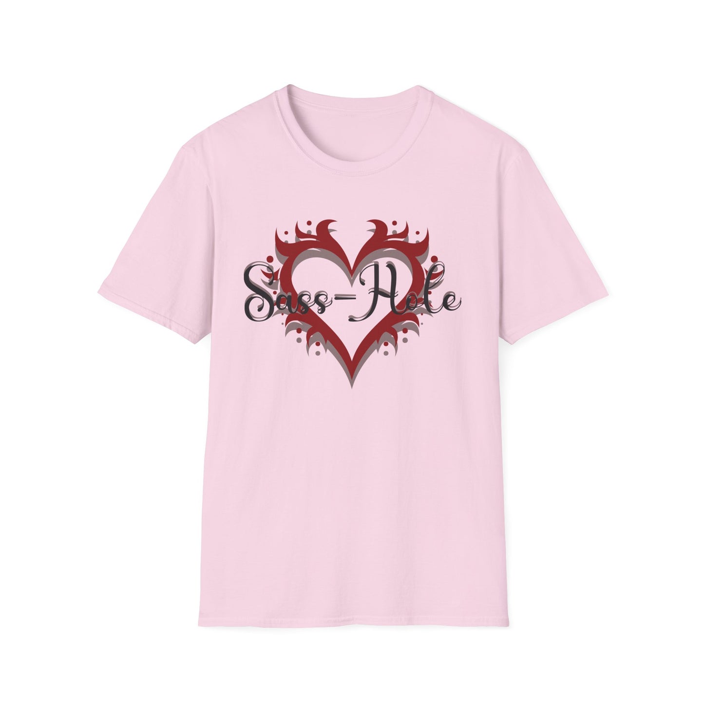 Sass-Hole T-Shirt with Heart Design, Casual Tee, Graphic Shirt, Sassy Girl Day, Everyday Wear