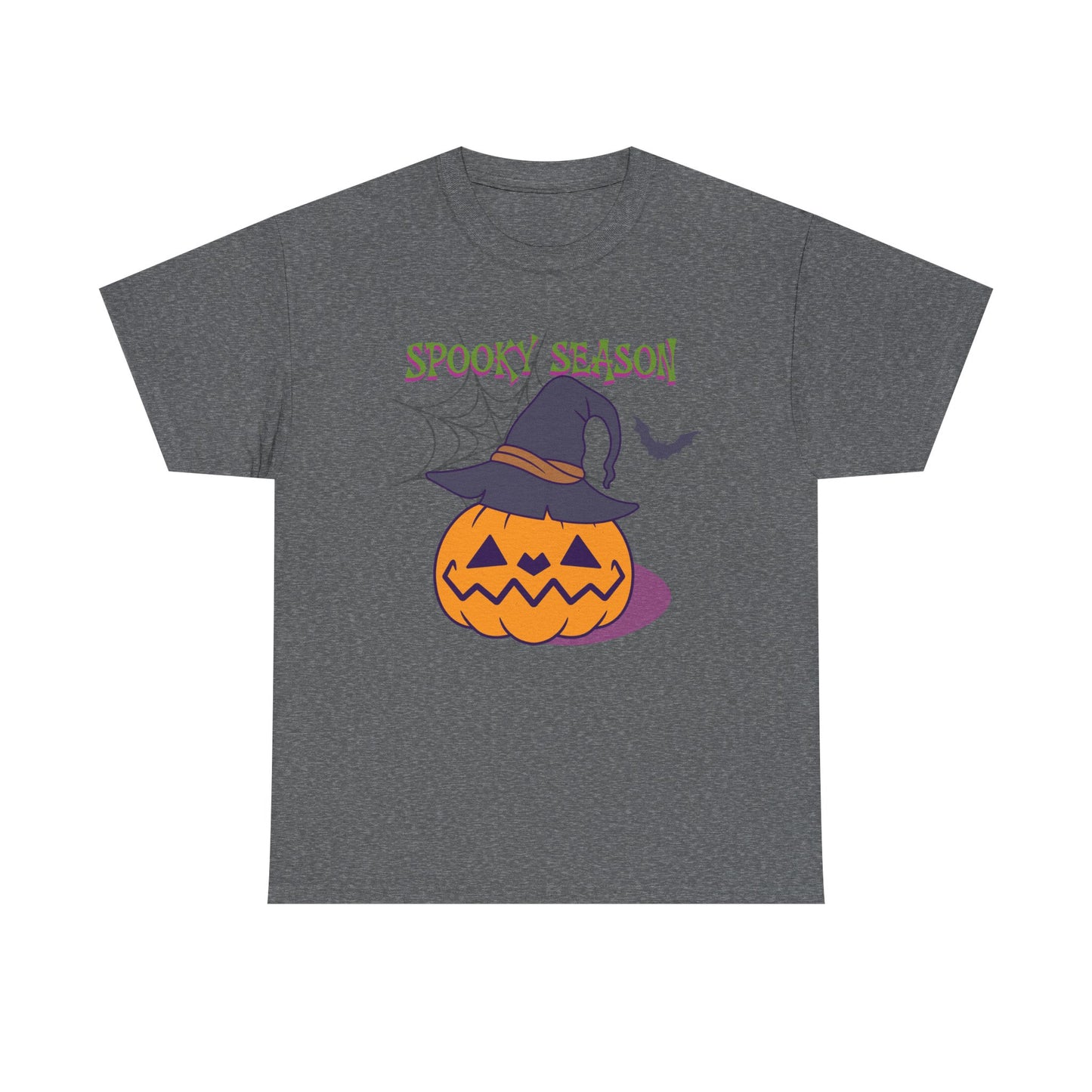 Jack-o-Lantern Heavy Cotton Tee for Halloween, Spooky Season Shirt, Pumpkin Tee, Fall Fashion, Halloween Party Apparel