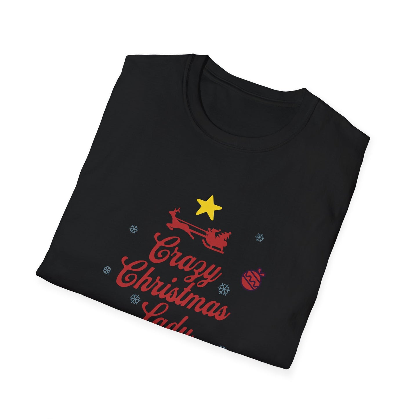 Crazy Christmas LadyUnisex Softstyle T-Shirt