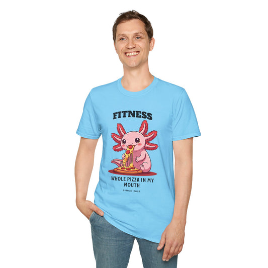 Fitness Axolotl Pizza T-Shirt for Gym Lovers