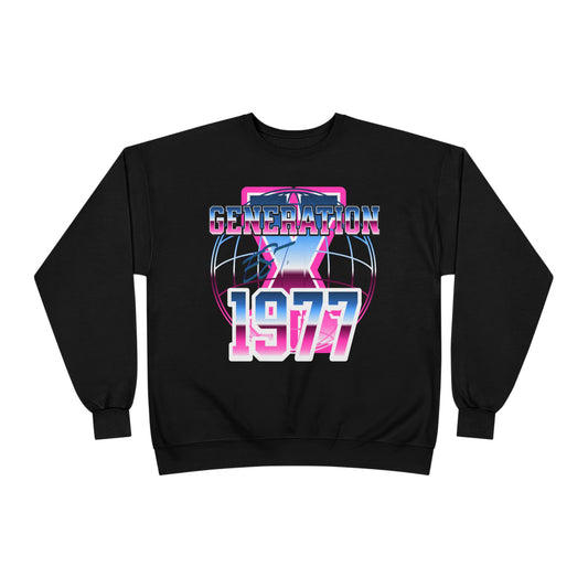 Retro Generation 1977 Sweatshirt - Vintage Style, Cozy Gift for 70s Lovers, Unisex Crewneck, Eco-Friendly Fashion
