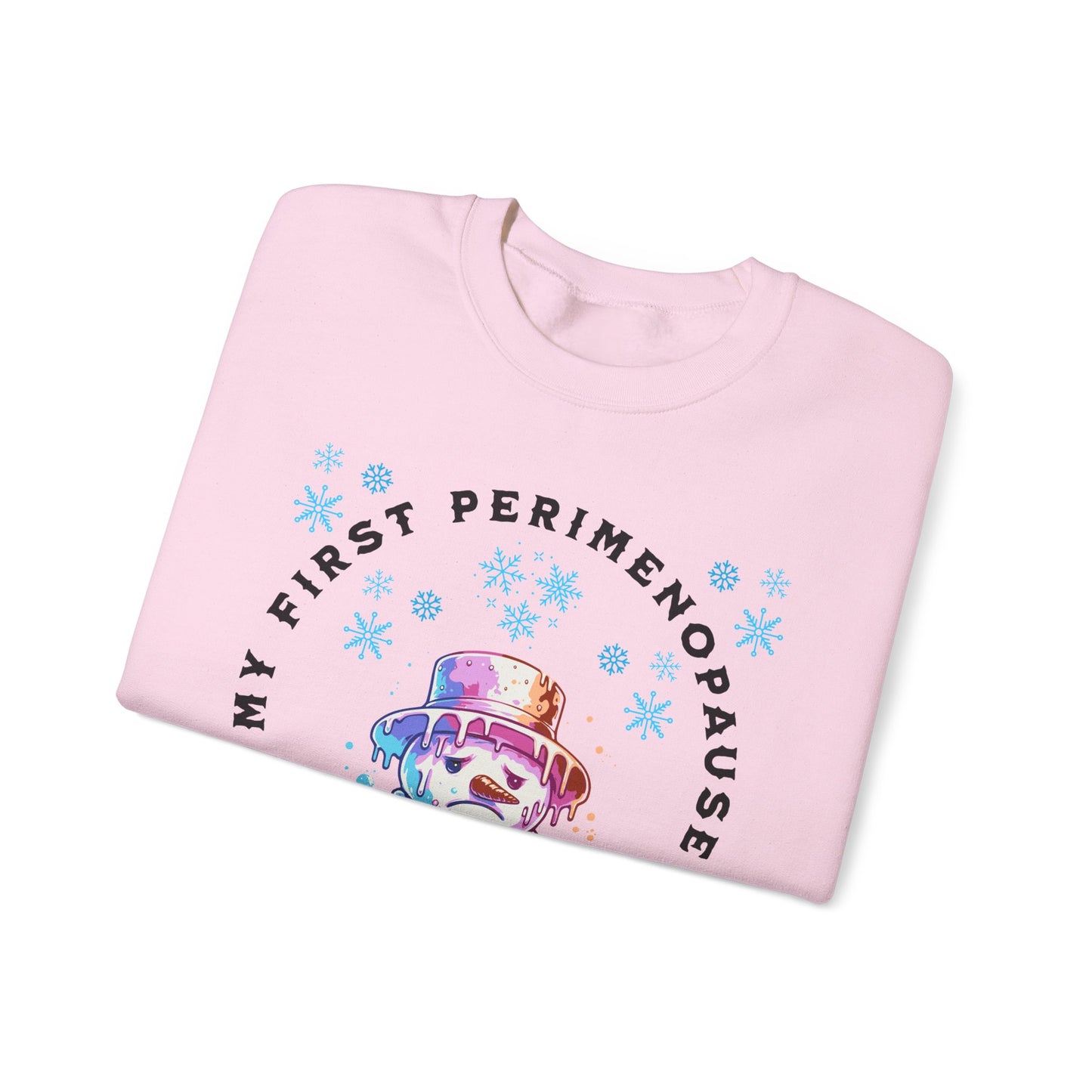 My First Perimenopause Christmas Sweatshirt, Cozy Holiday Gift, Unisex Crewneck, Funny Christmas Apparel, Gift for Women