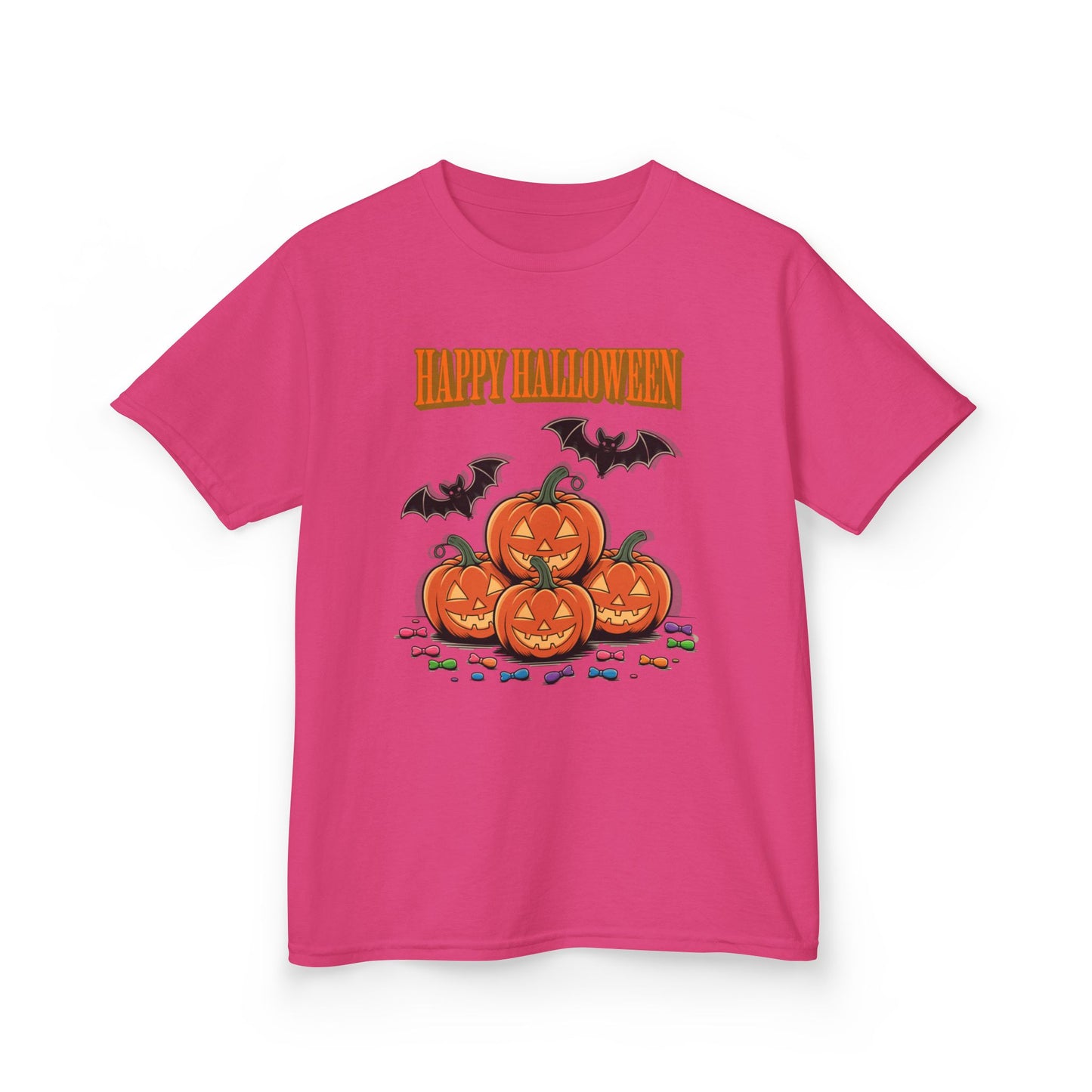 Halloween Kids Tee - Fun Pumpkin and Bat Design, Perfect for Halloween Parties, Fall Celebrations, Cute Casual Wear, Gifts for Kids, [...]