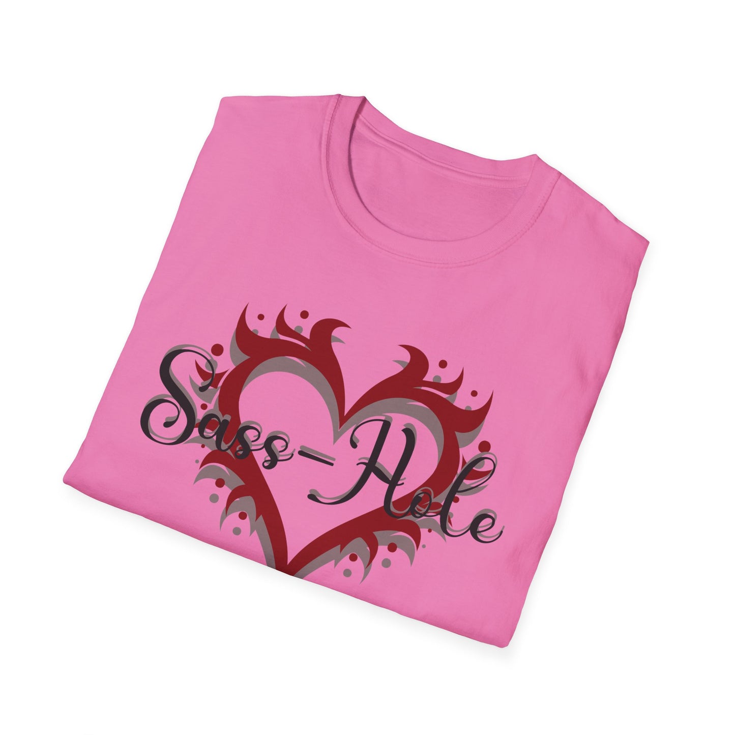 Sass-Hole T-Shirt with Heart Design, Casual Tee, Graphic Shirt, Sassy Girl Day, Everyday Wear