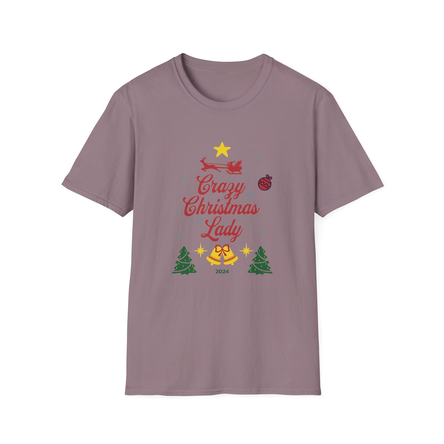 Crazy Christmas LadyUnisex Softstyle T-Shirt