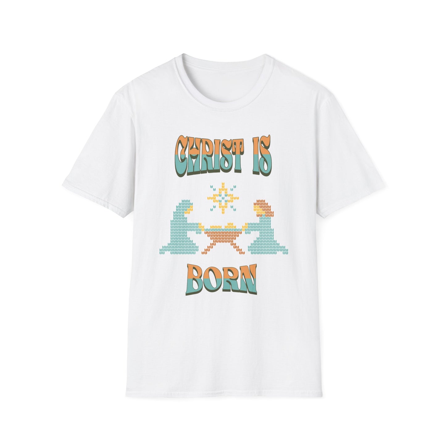 Vintage Christmas T-Shirt: 'Christ Is Born' Graphic