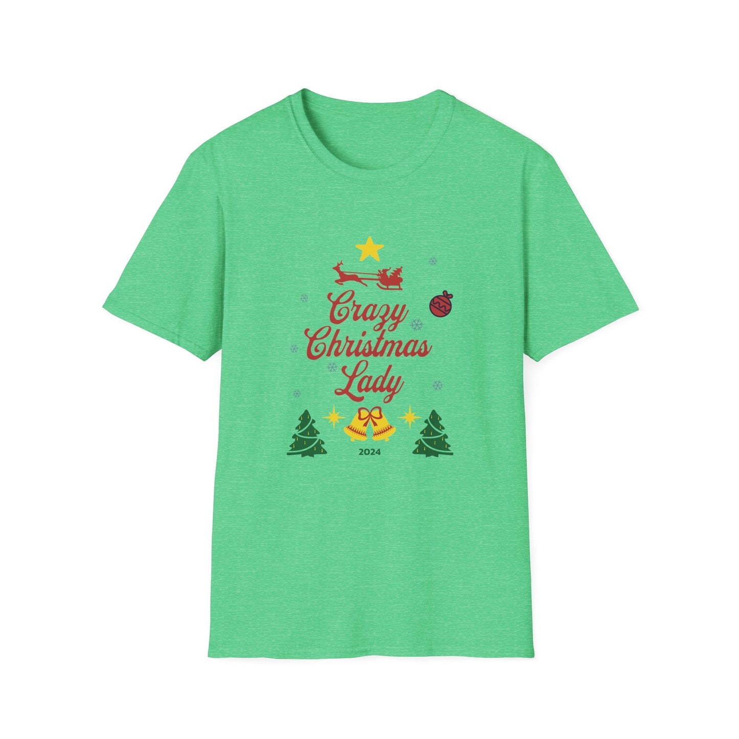 Crazy Christmas LadyUnisex Softstyle T-Shirt
