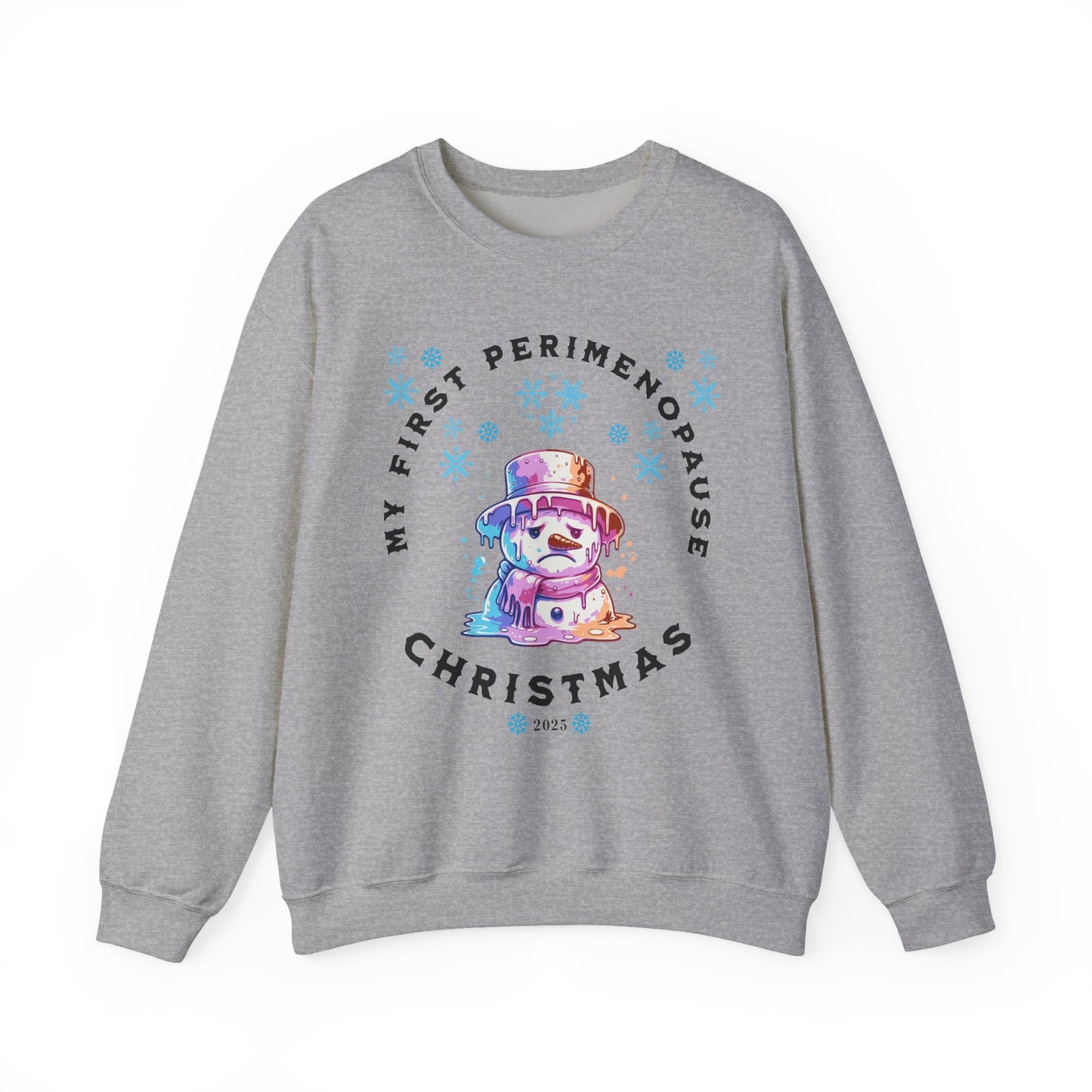 My First Perimenopause Christmas Sweatshirt, Cozy Holiday Gift, Unisex Crewneck, Funny Christmas Apparel, Gift for Women