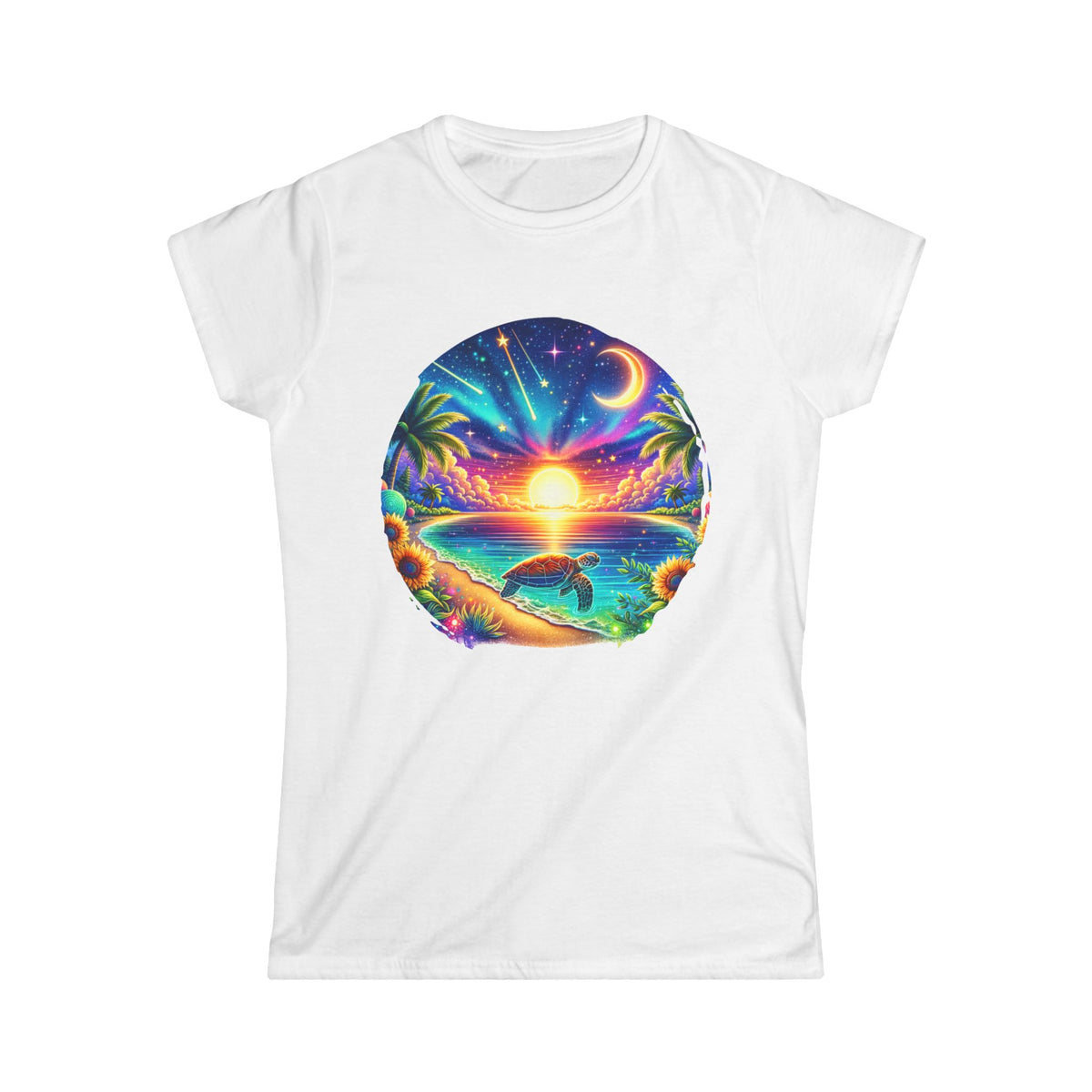 Sunset Paradise Women's Tee, Tropical Shirt, Beach Vibe Top, Summer Apparel, Vacation Wear, Gift for Her