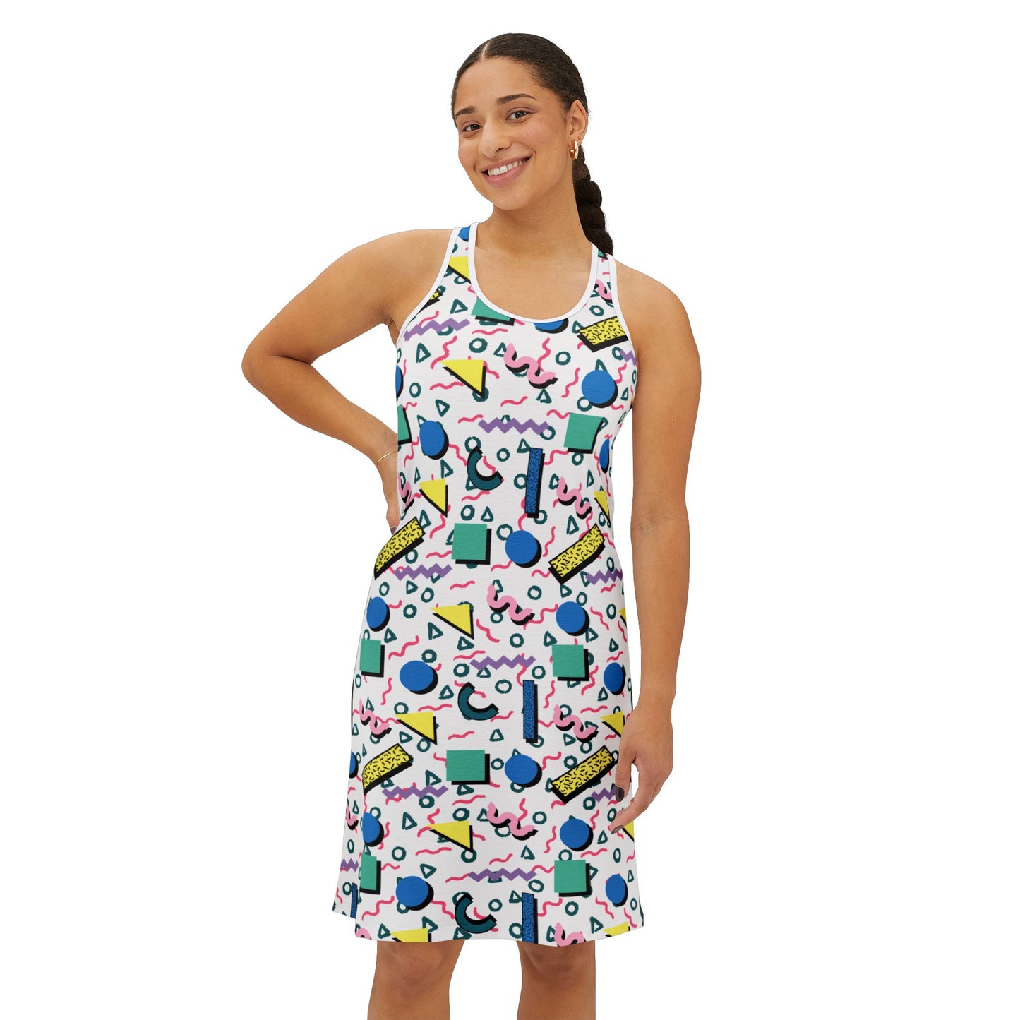 Colorful Women's Racerback Dress - Fun Patterns for Summer, Vacation, Casual Wear, Beach Day, Festivals