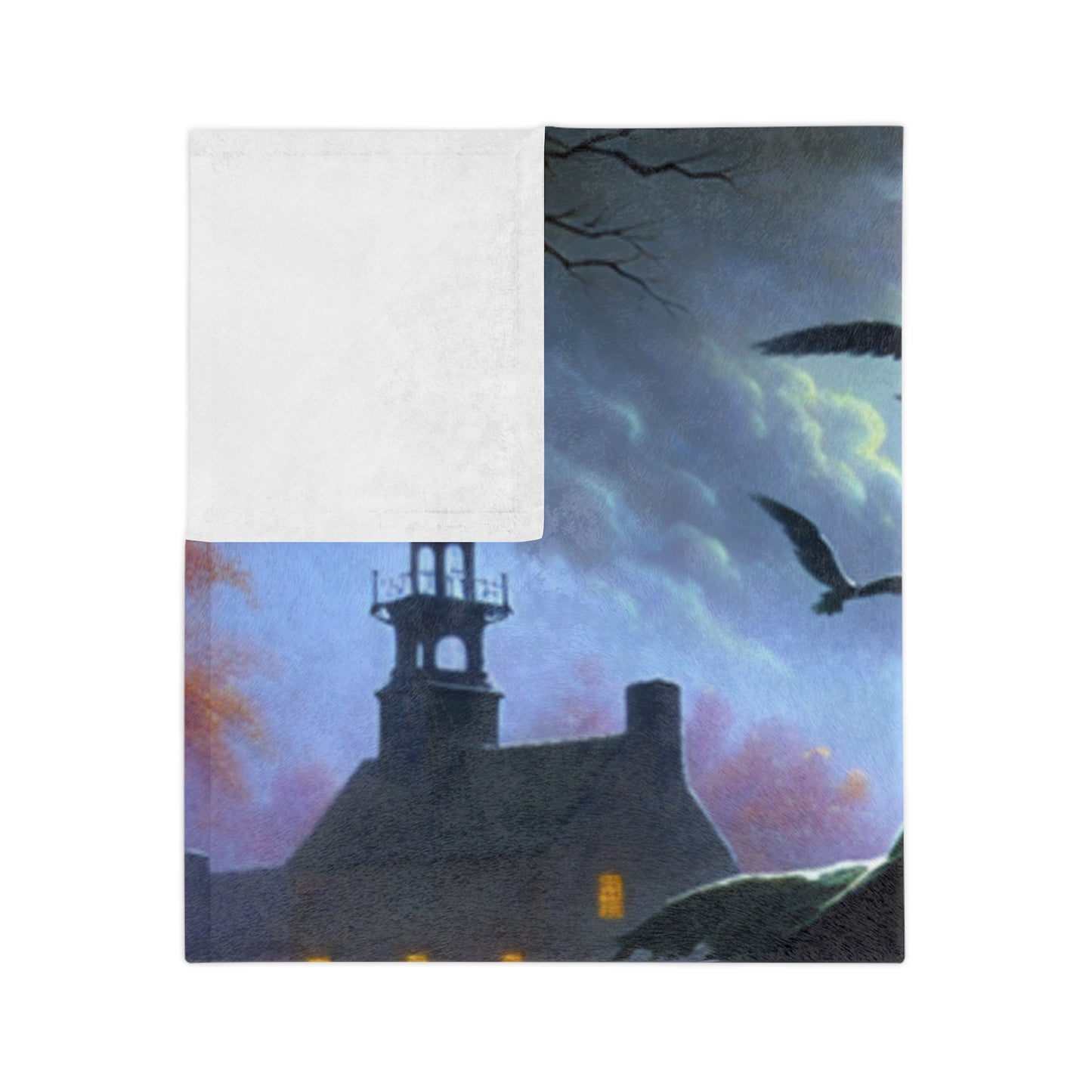 Halloween Headless Horseman Velveteen Microfiber Blanket, Cozy Throw Blanket, Fall Decor, Spooky Home Accents, Autumn Gift