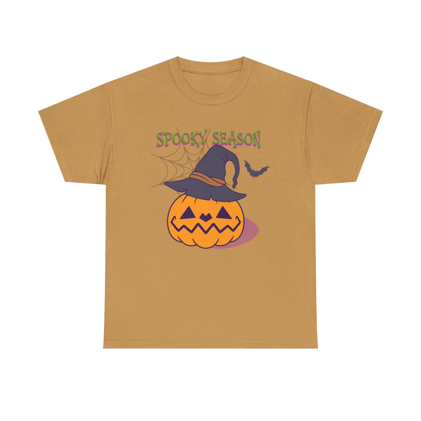 Jack-o-Lantern Heavy Cotton Tee for Halloween, Spooky Season Shirt, Pumpkin Tee, Fall Fashion, Halloween Party Apparel