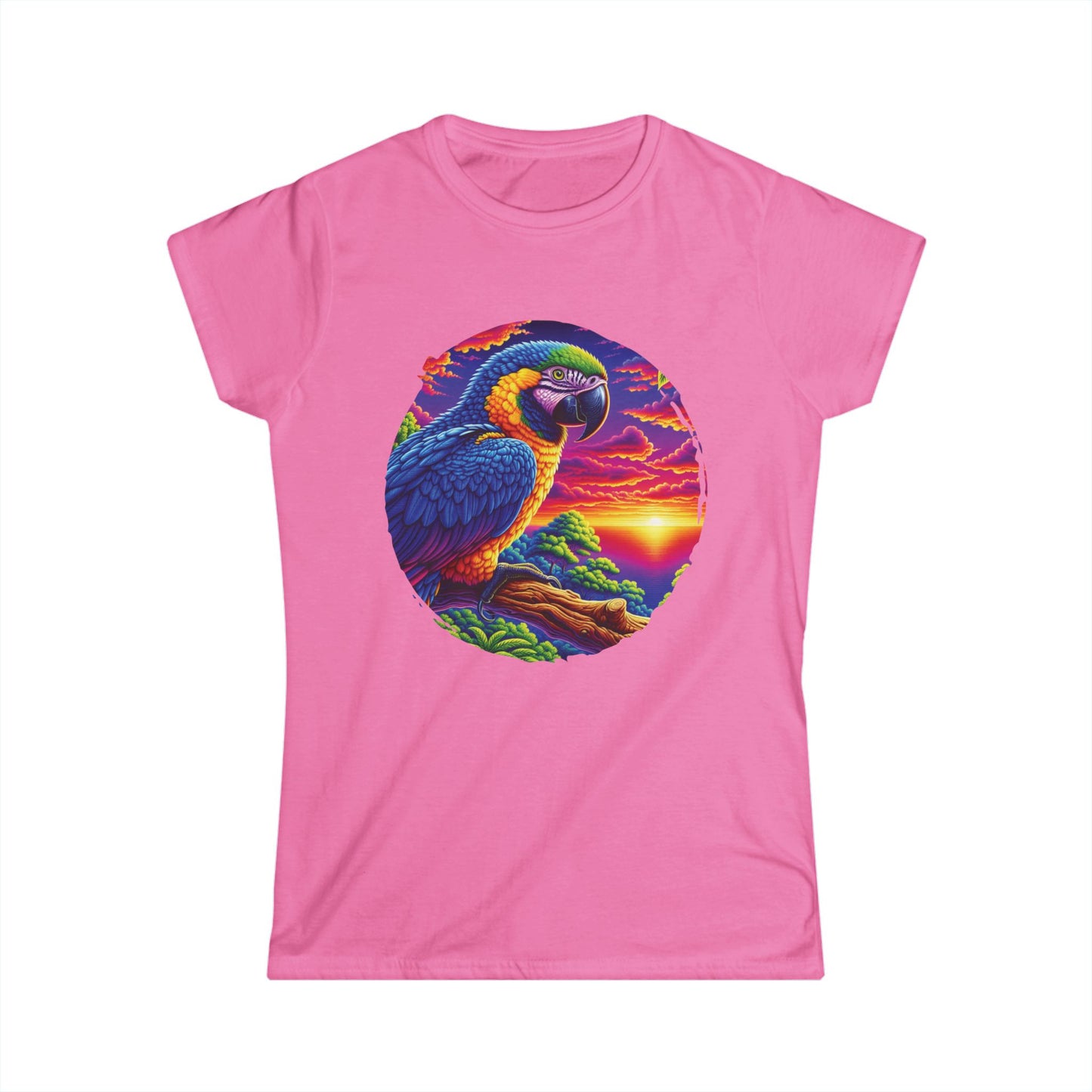 Colorful Parrot Women's Tee, Tropical Shirt, Bird Lover's Fashion