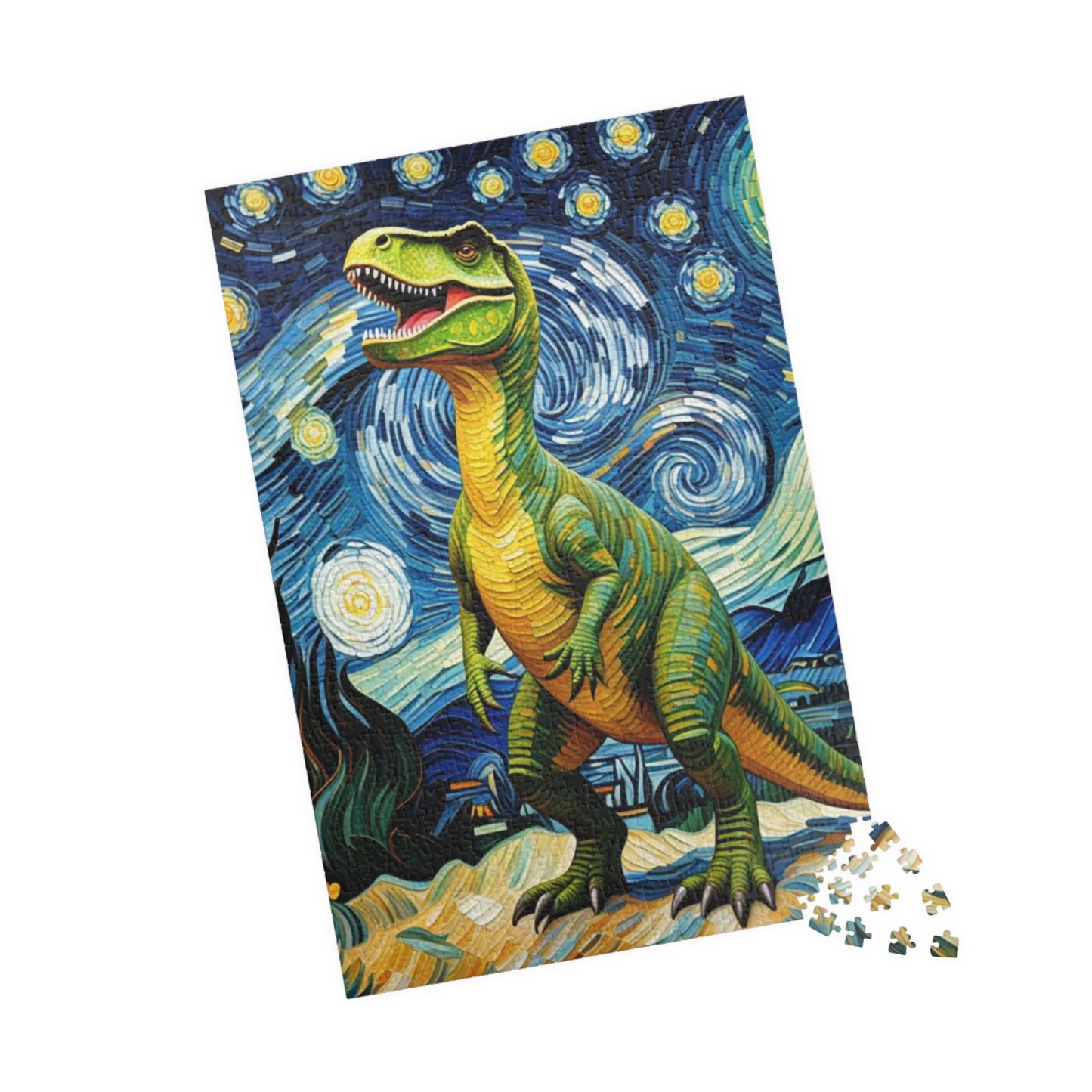 Rex Van Gogh Dinosaur Art Puzzle, 1014 Pieces, Fun Family Activity, Gift for Puzzle Lovers, Home Decor, Dino Fans
