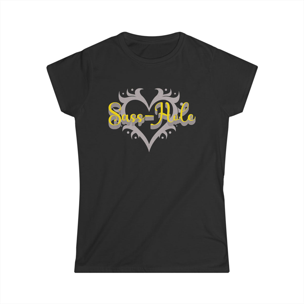 Sass-Hole Sassy Heart Women's Softstyle Tee, Cute Graphic T-Shirt, Casual Wear, Perfect for Gifts, Trendy Gift for Her