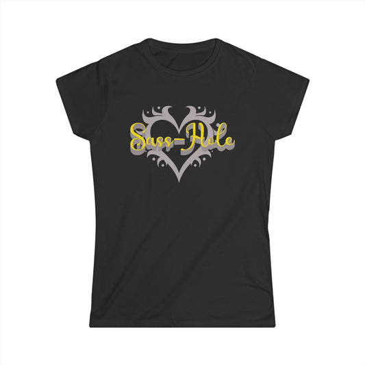 Sass-Hole Sassy Heart Women's Softstyle Tee, Cute Graphic T-Shirt, Casual Wear, Perfect for Gifts, Trendy Gift for Her