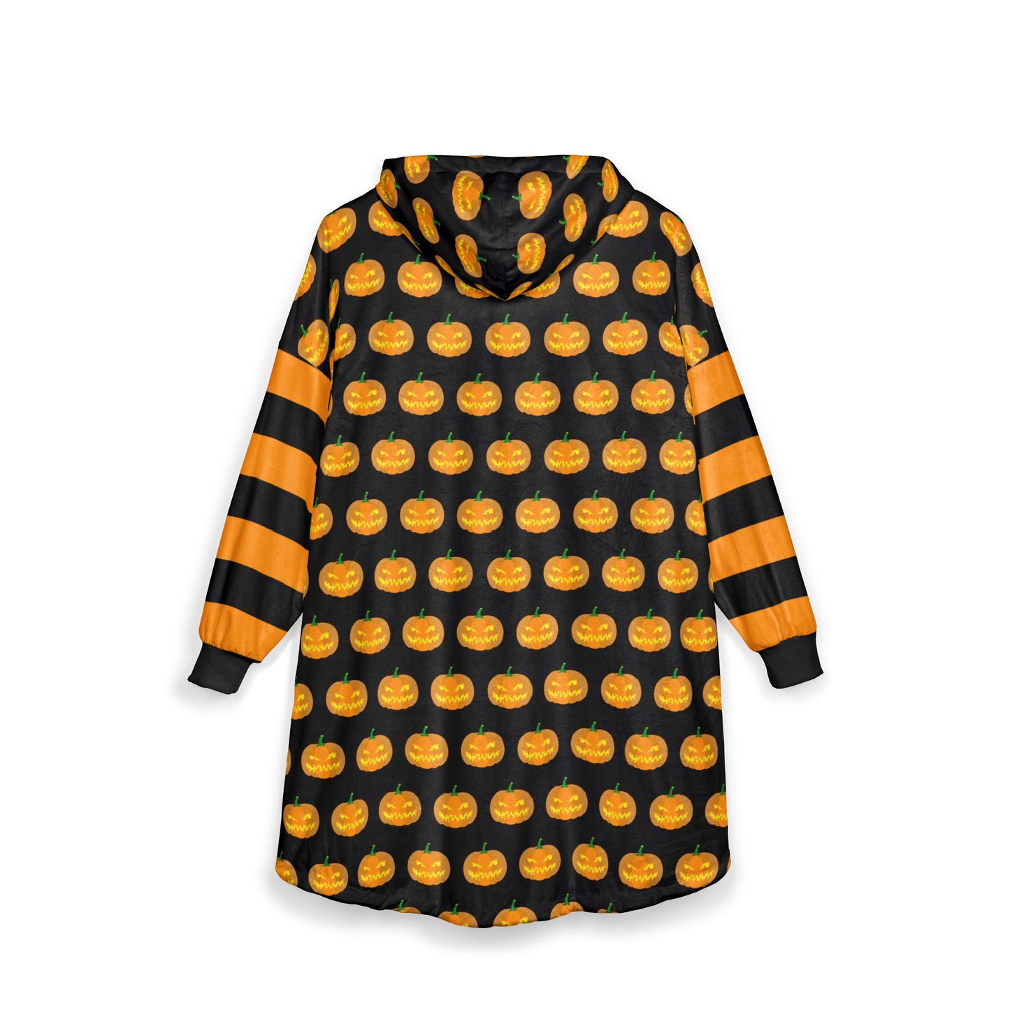 Cozy Pumpkin Unisex Hooded Blanket - Perfect for Halloween, Indoor Comfort, Movie Nights, Fall Gatherings, Trick-or-Treating