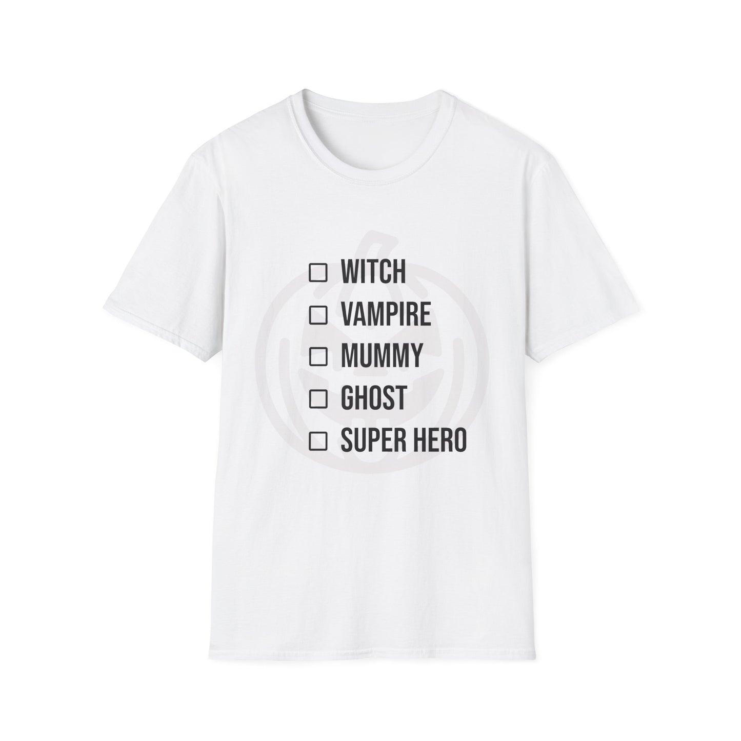 Halloween Costume Checklist T-Shirt, Unisex Softstyle Tee, Funny Halloween Shirt, Costume Party Shirt, Spooky Season Apparel