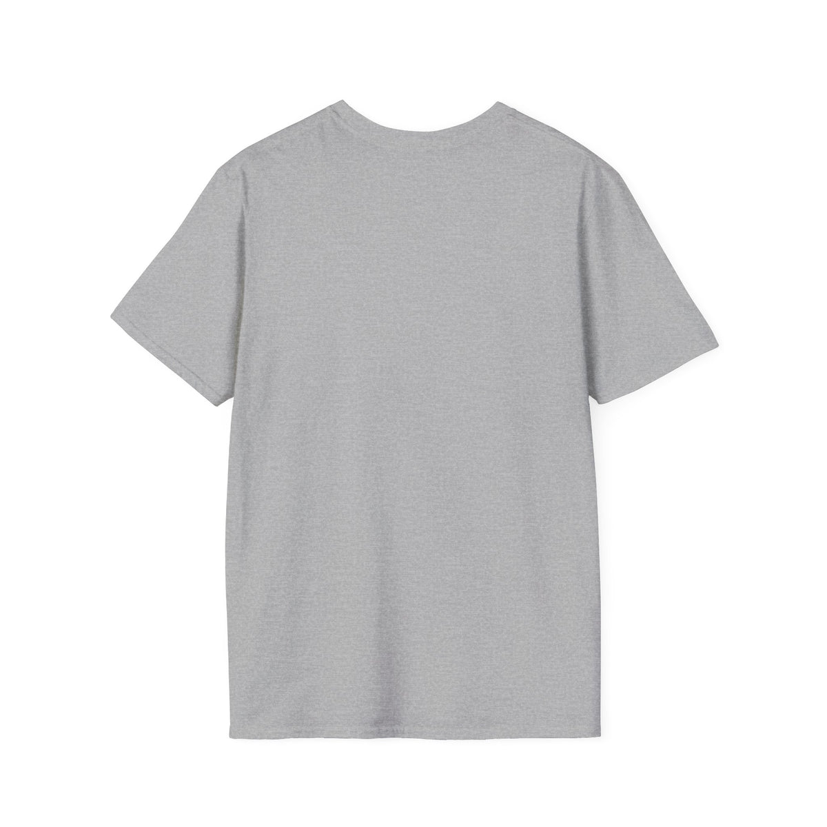 Back of Heather gray t-shirt blank