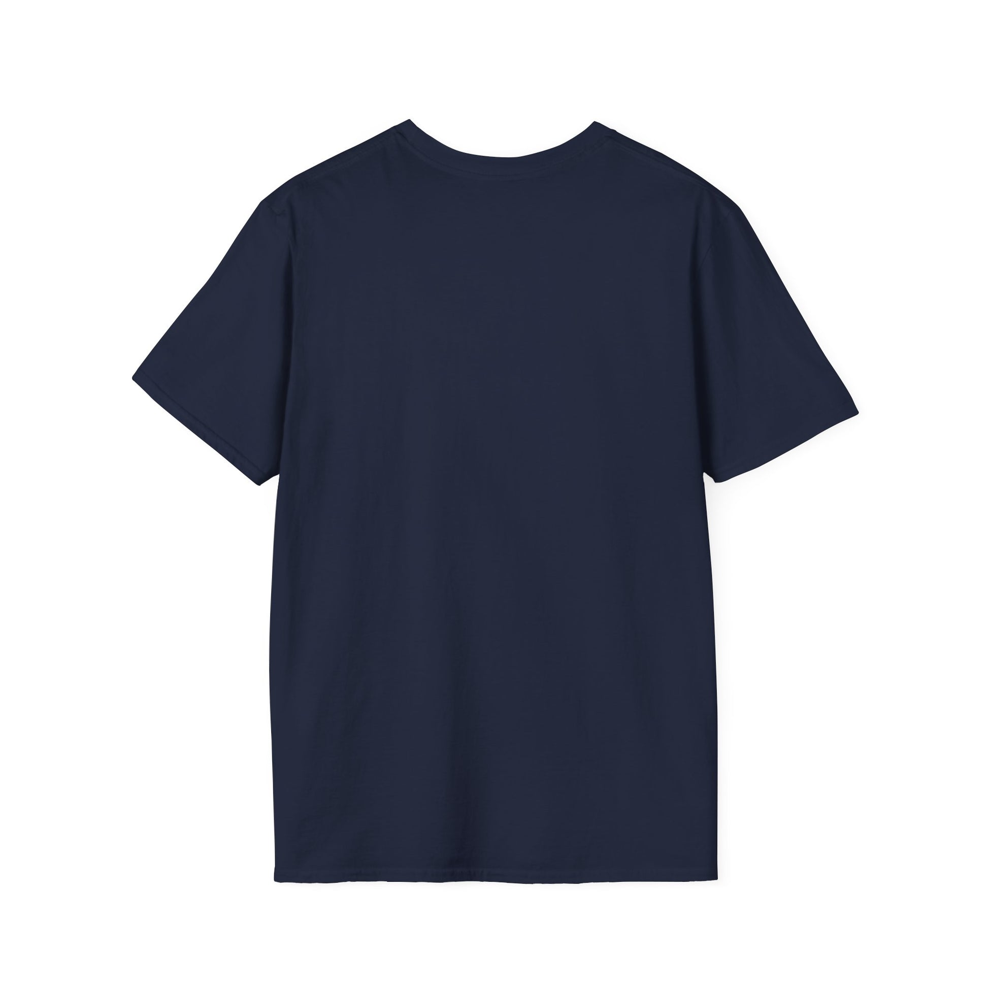 Back of Navy blue T-shirt blank