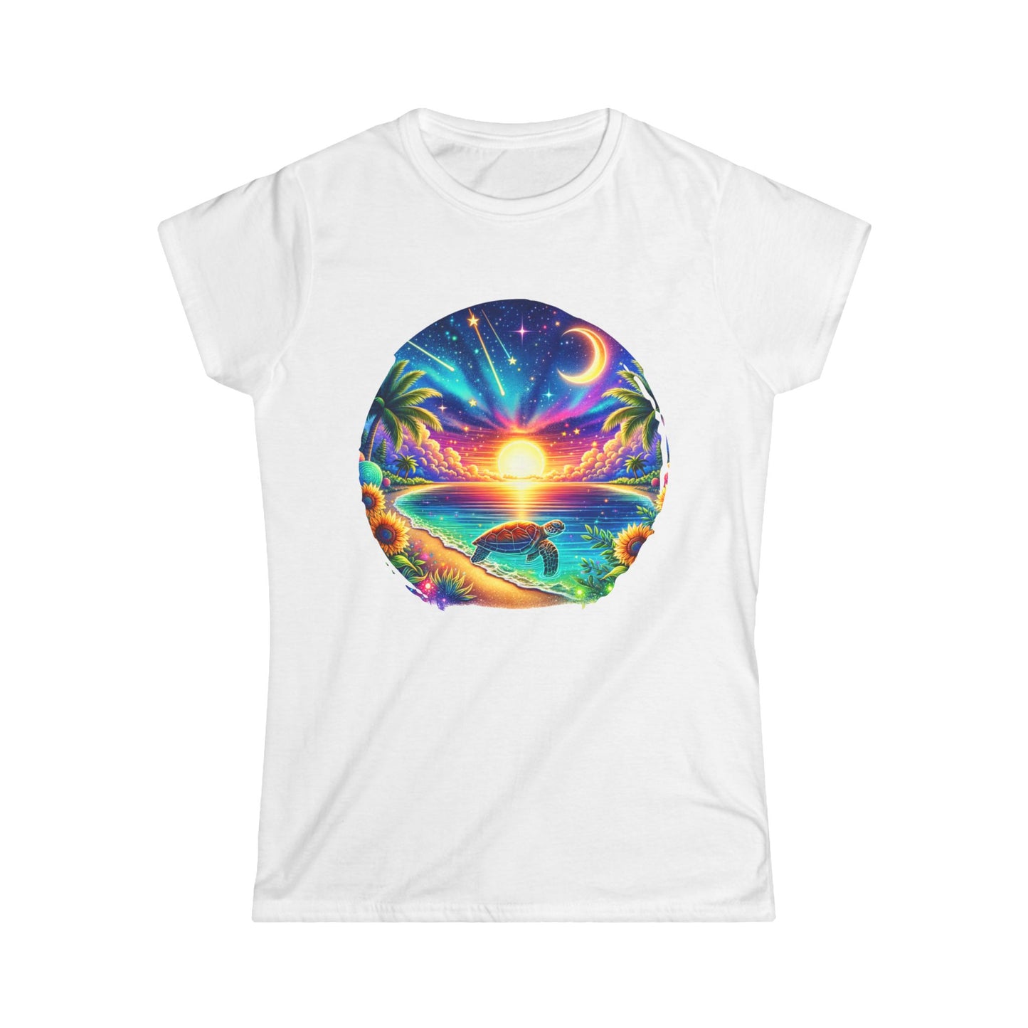 Sunset Paradise Women's Tee, Tropical Shirt, Beach Vibe Top, Summer Apparel, Vacation Wear, Gift for Her