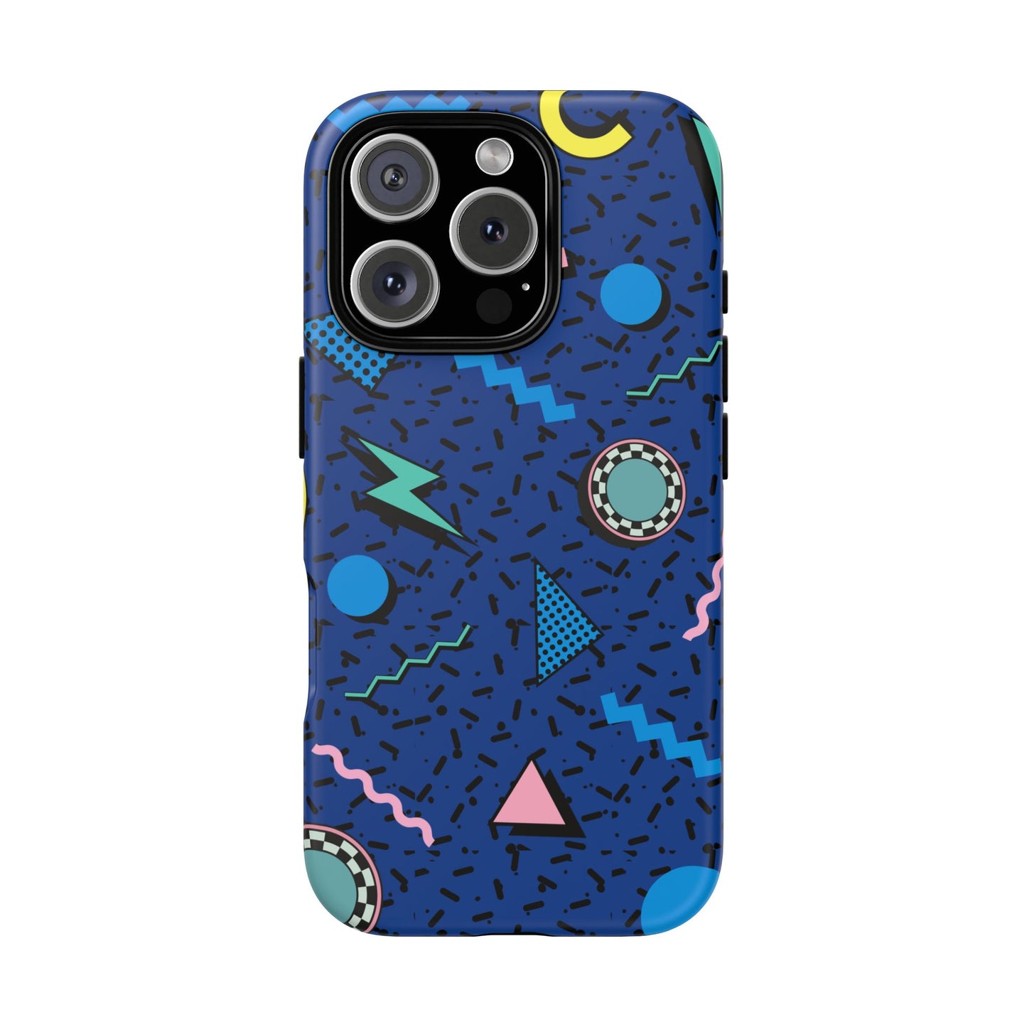 Blue Colorful Retro Phone Case, Tough On-the-Go Accessory, Unique Gift for Teenagers, Fun Pop Culture Aesthetic, Vibrant Phone Protection