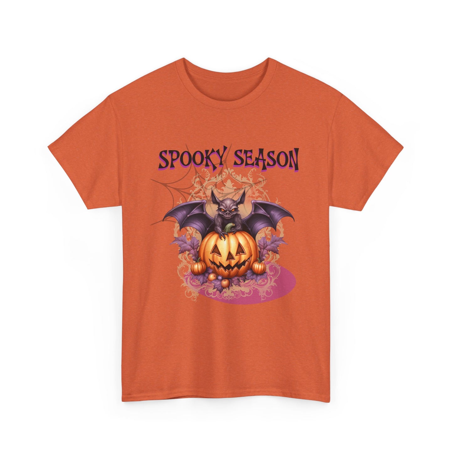 Spooky Season Halloween Bat Tee, Unisex Cotton T-Shirt, Fun Halloween Apparel, Pumpkin Graphic Shirt, Costume Party Wear, Seasonal Gift