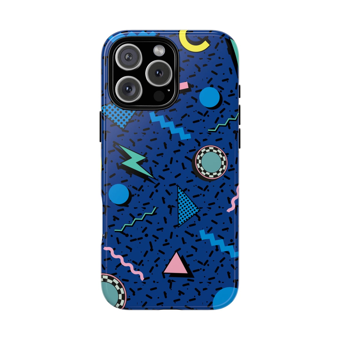 Blue Colorful Retro Phone Case, Tough On-the-Go Accessory, Unique Gift for Teenagers, Fun Pop Culture Aesthetic, Vibrant Phone Protection