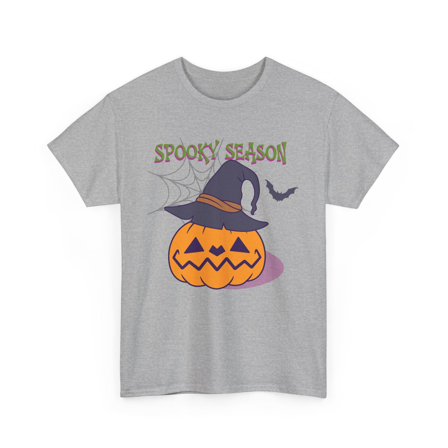 Jack-o-Lantern Heavy Cotton Tee for Halloween, Spooky Season Shirt, Pumpkin Tee, Fall Fashion, Halloween Party Apparel