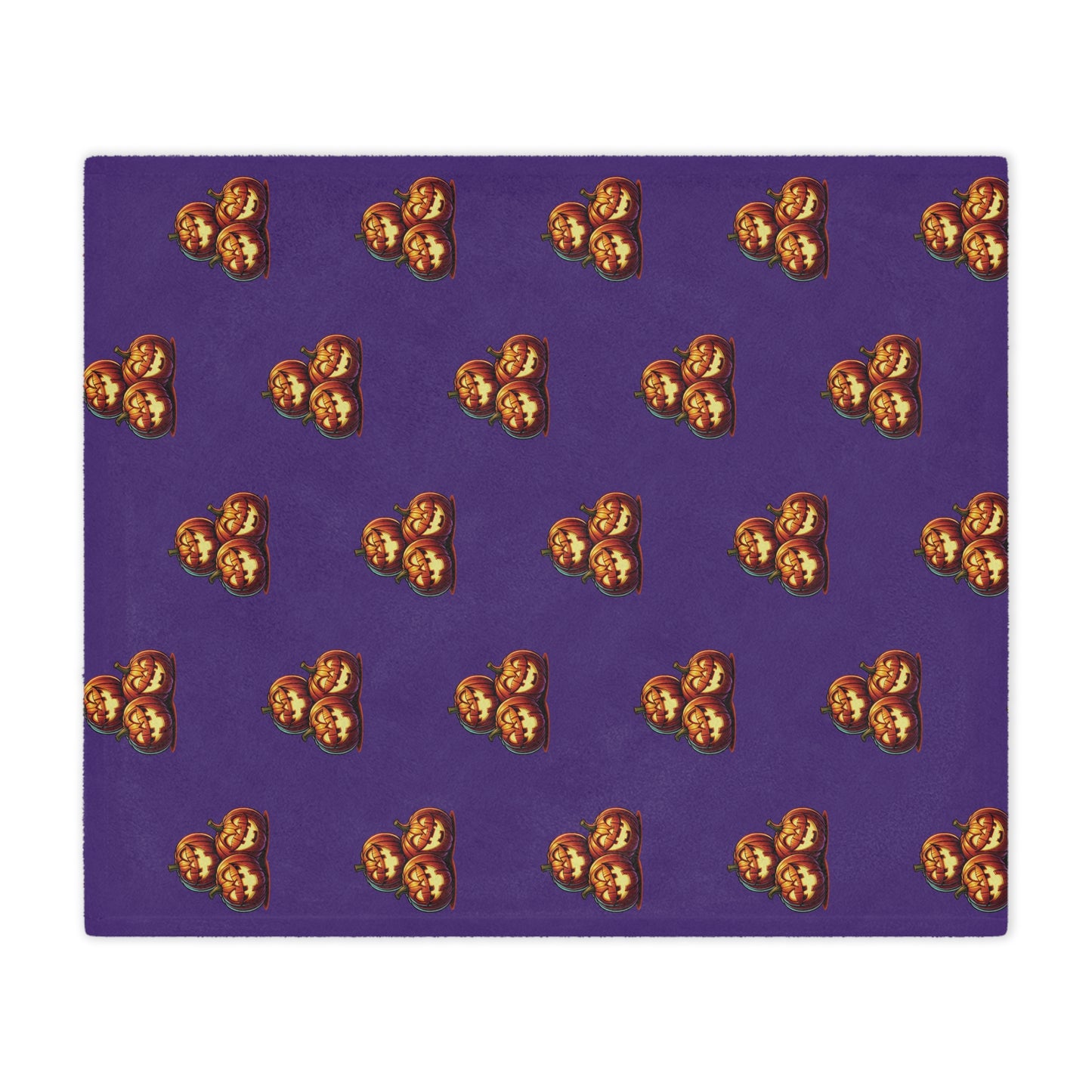Cozy Minky Blanket with Halloween Pumpkin Pattern, Gifts, Holiday Comfort 50" X 60"