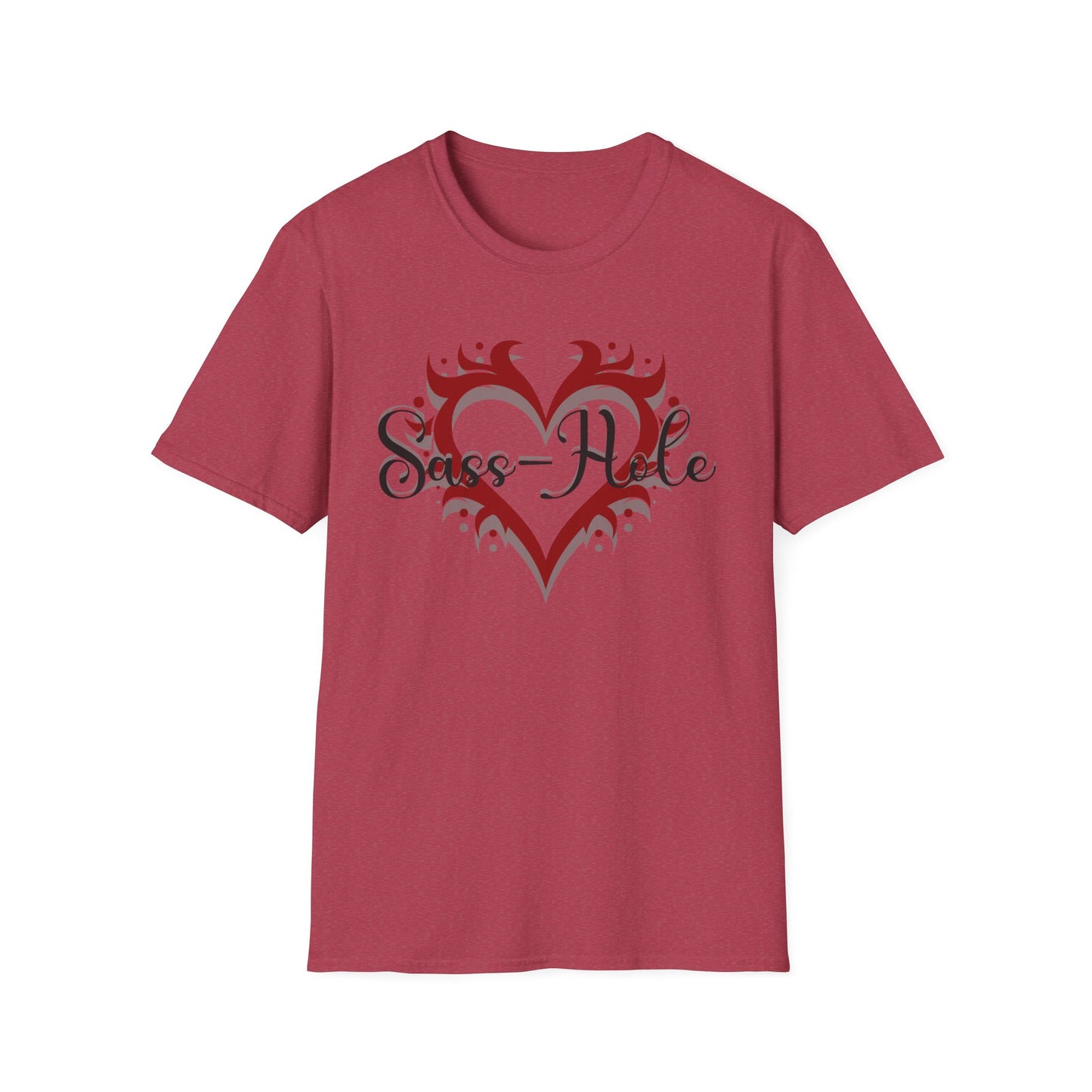 Sass-Hole T-Shirt with Heart Design, Casual Tee, Graphic Shirt, Sassy Girl Day, Everyday Wear